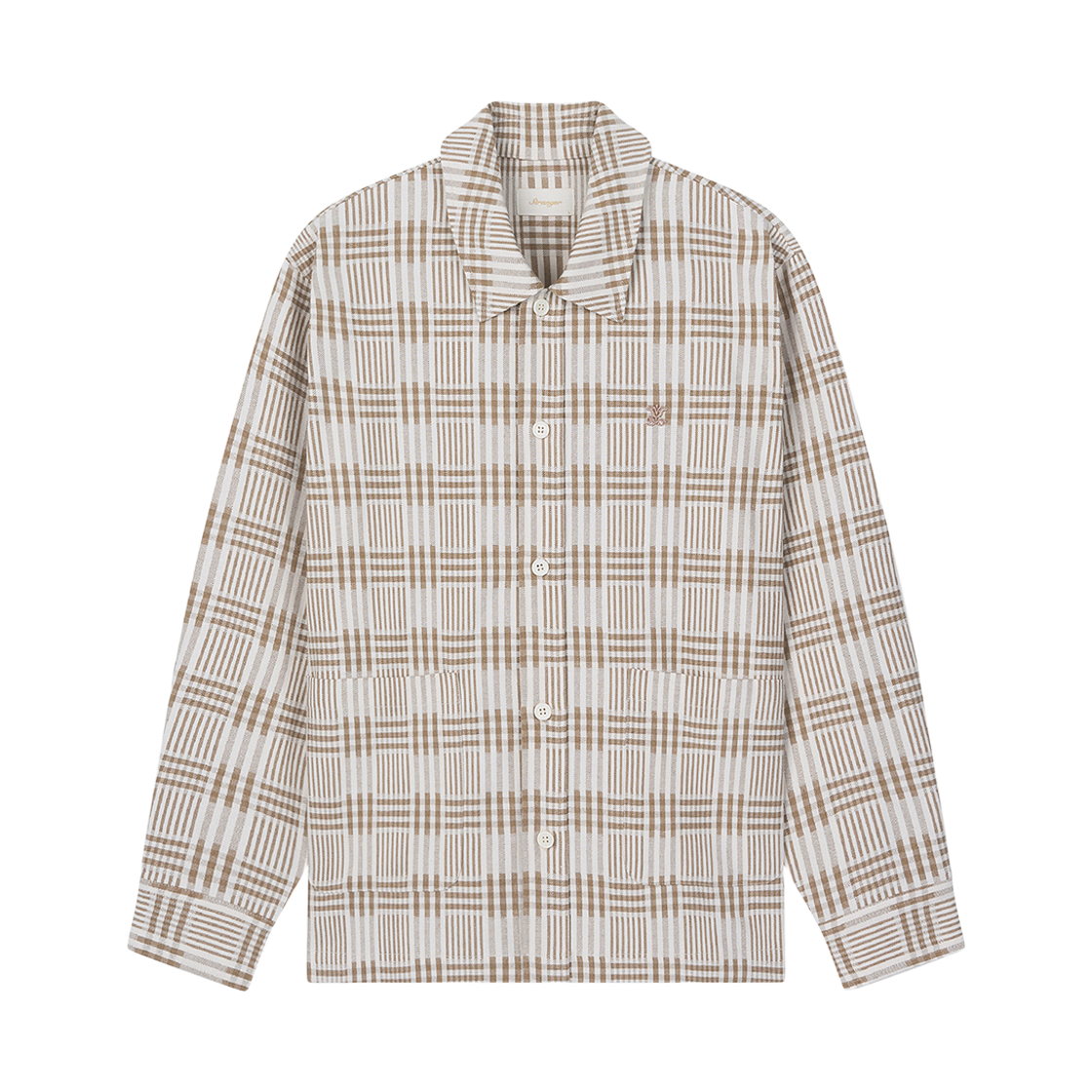 스트레인저 릴렉스 핏 코튼 플래드 셔츠 체크 베이지(Stranger Relaxed Fit Cotton Plaid Shirt (Check Beige)) - 1