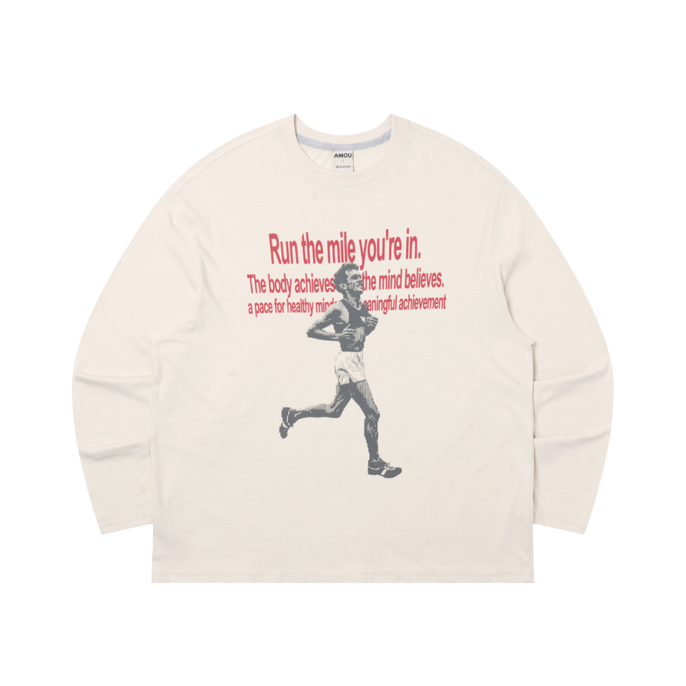 아모우 런 더 마일 롱슬리브 라이트 그레이(AMOU Run The Mile Long Sleeve Light Gray)