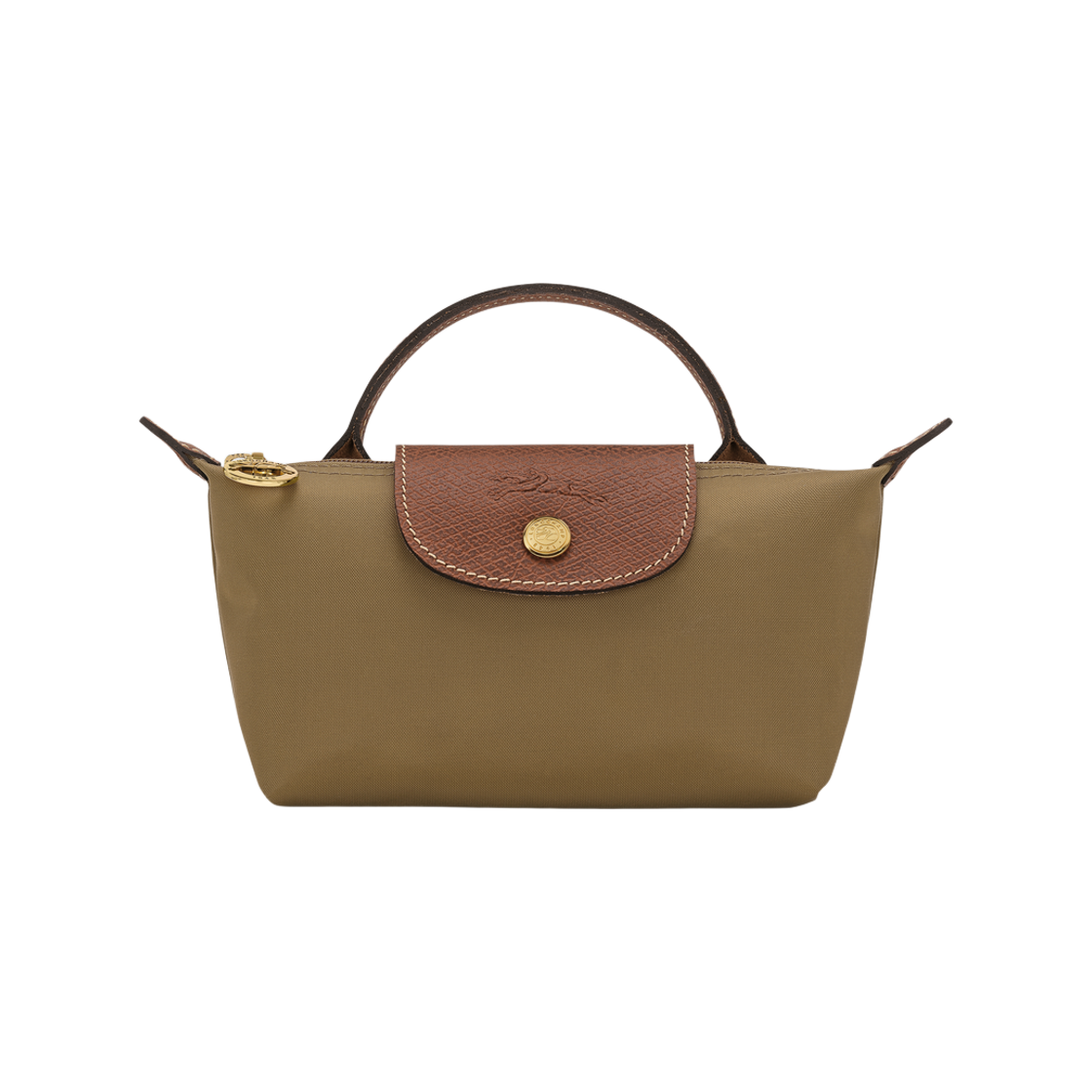 34175089510 Longchamp Le Pliage Original Handle Pouch Olive