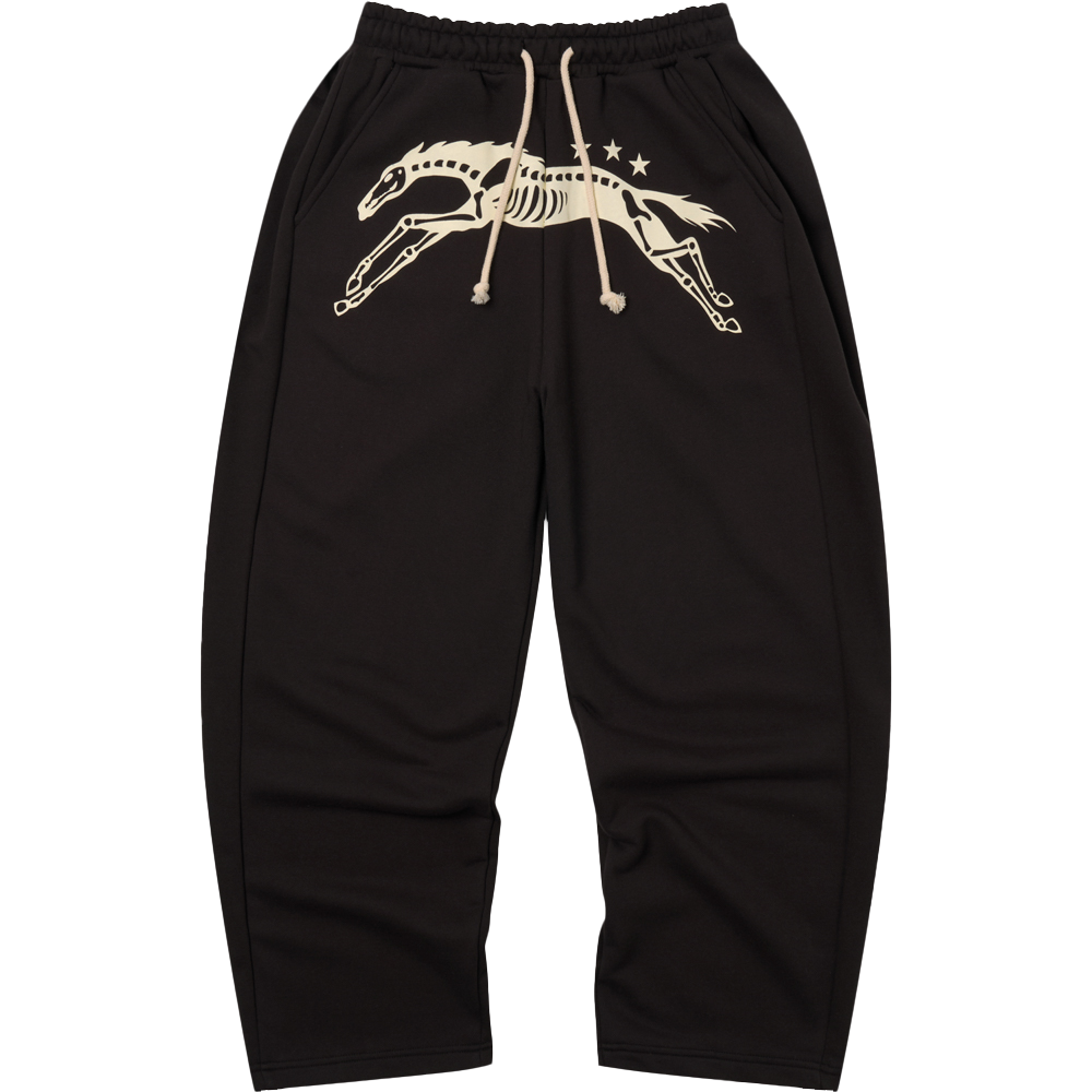 아모우 본 홀스 스웻 팬츠 블랙(AMOU Bone Horse Sweat pants Black)