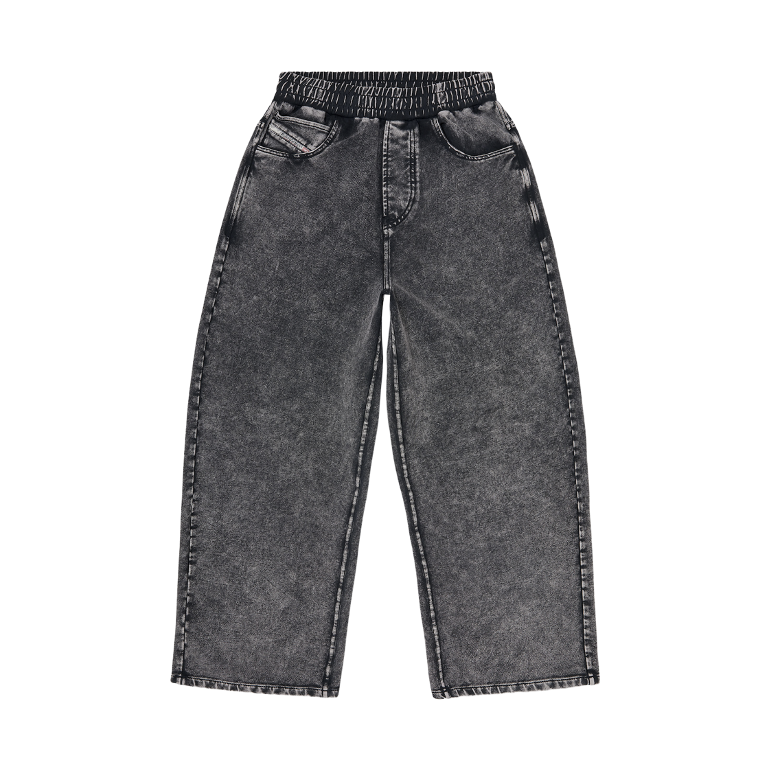 (W) 디젤 스웨트팬츠 데님 이펙트 다크 그레이((W) Diesel Sweatpants with Denim Effect Dark Grey)