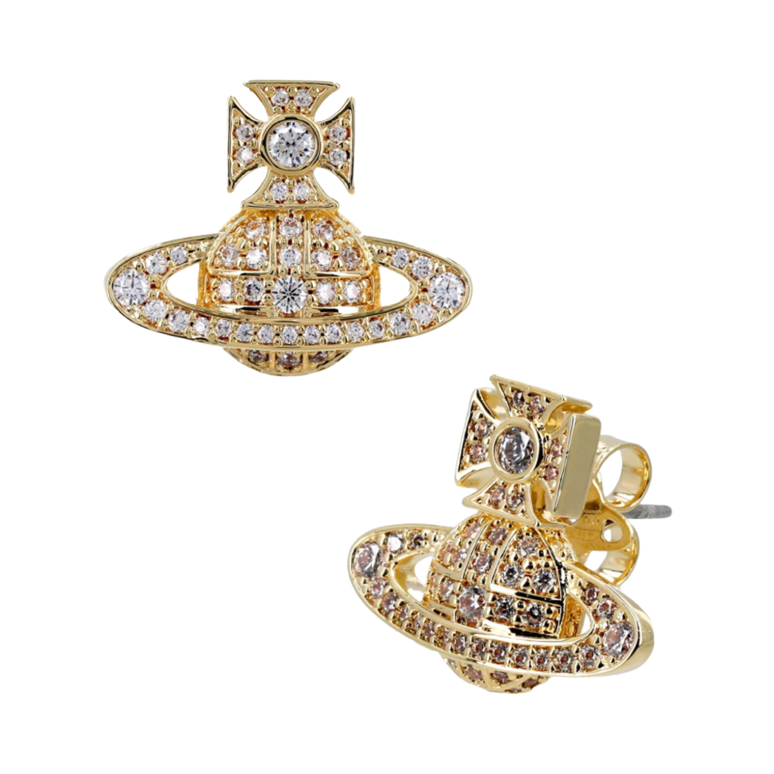 6201033A-02R102 (W) Vivienne Westwood Carmela Bas Relief Earrings Gold