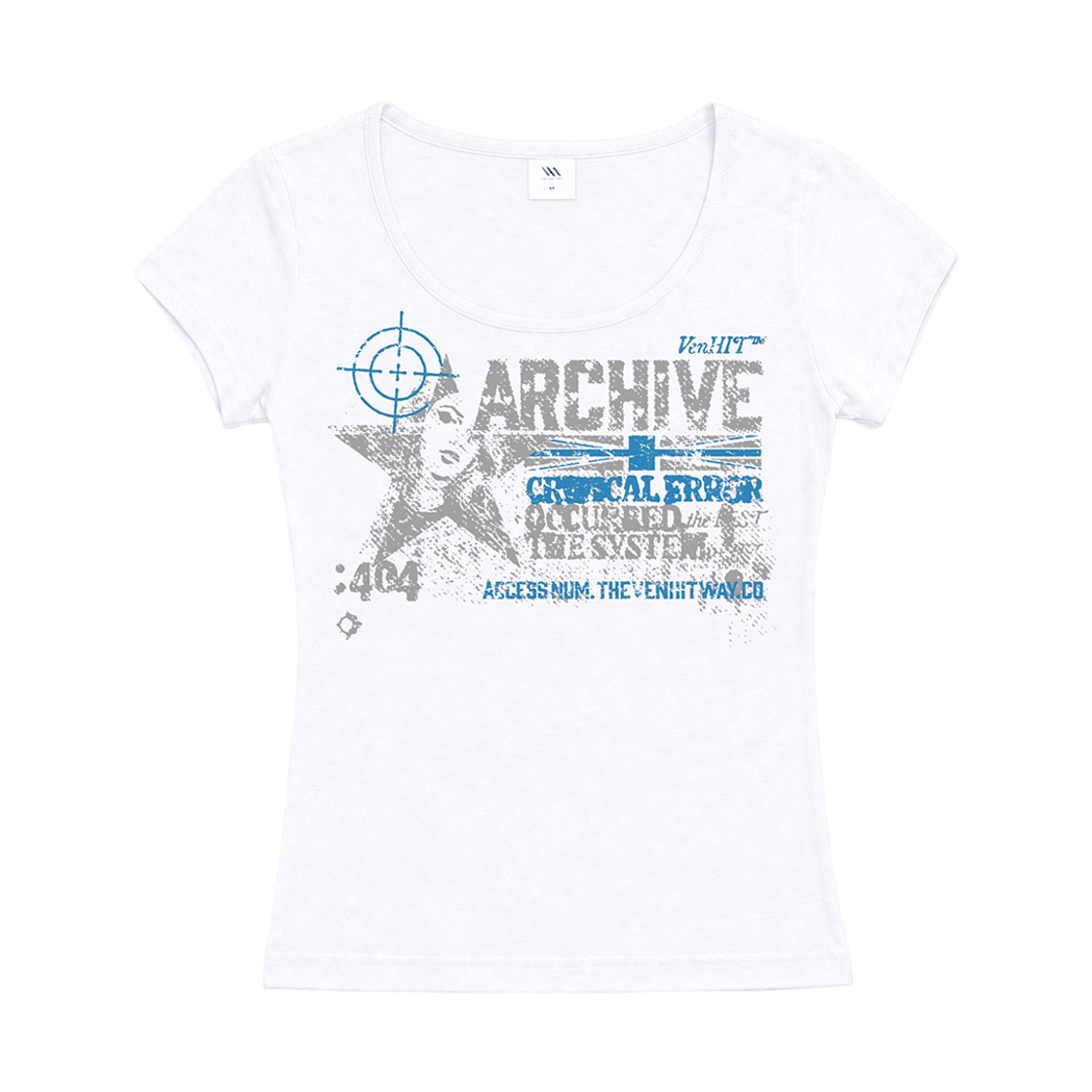 벤힛 크리티컬 에러유넥 슬림핏 반팔티 화이트(venhit Critical Error U-Neck Slim Fit T-Shirt White)