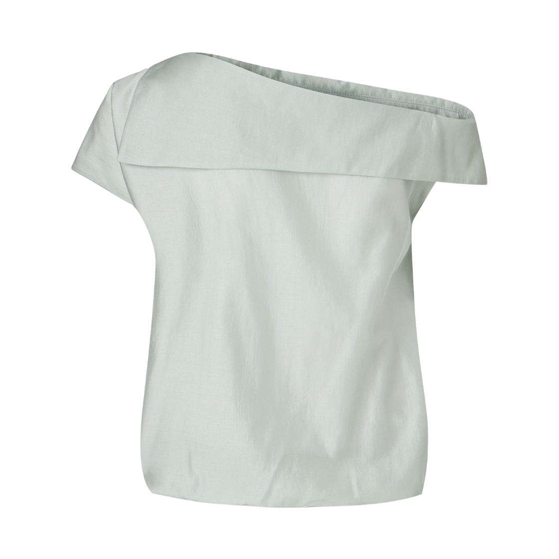 (W) 쿠메 원 숄더 실키 텐셀 블라우스 민트((W) KUME One Shoulder Silky Tencel Blouse - Mint)