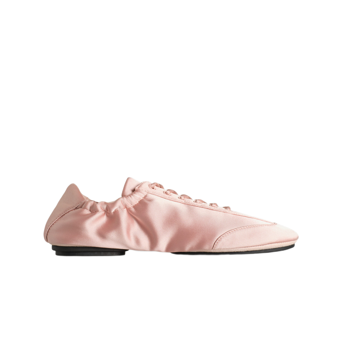 (W) 코스 새틴 스웨이드 발레 트레이너 파우더 핑크((W) COS Satin Suede Ballet Trainers Powder Pink)
