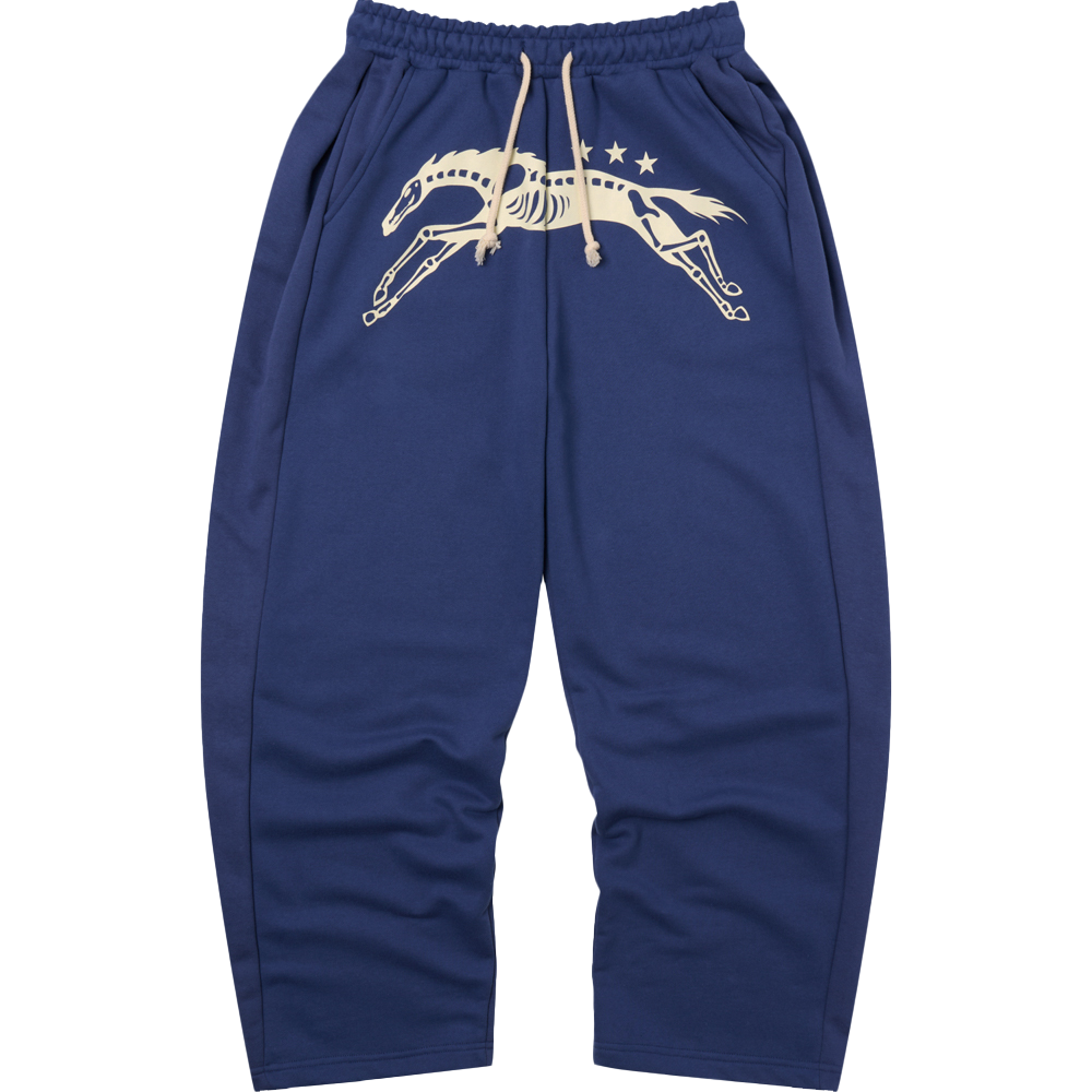아모우 본 홀스 스웻 팬츠 블루(AMOU Bone Horse Sweat Pants Blue)