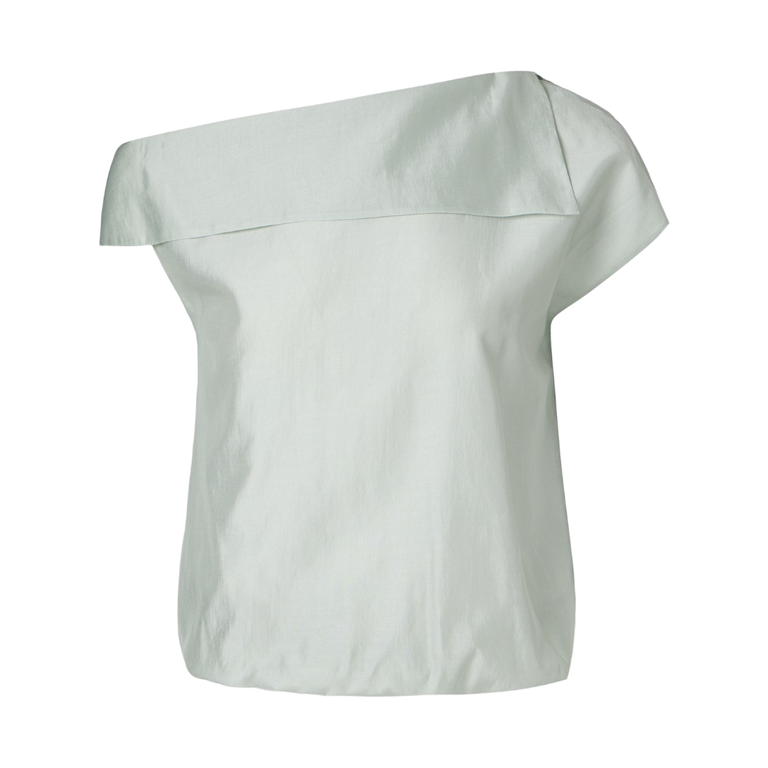 (W) 쿠메 원 숄더 실키 텐셀 블라우스 민트((W) KUME One Shoulder Silky Tencel Blouse - Mint) - 2
