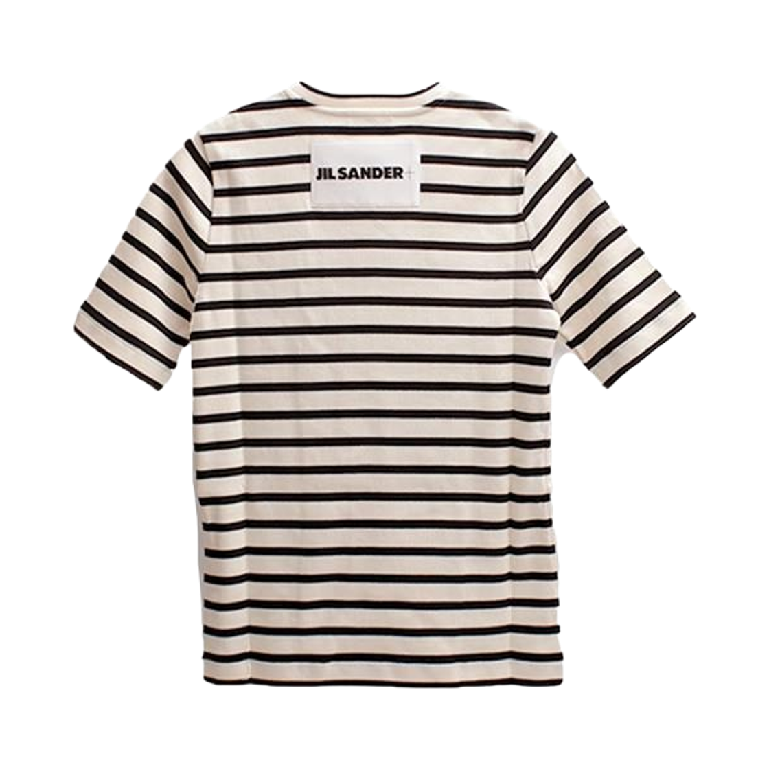 (W) 질 샌더 코튼 크루넥 티셔츠 크림 블랙((W) Jil Sander Cotton Crewneck T-Shirt Cream Black) - 2