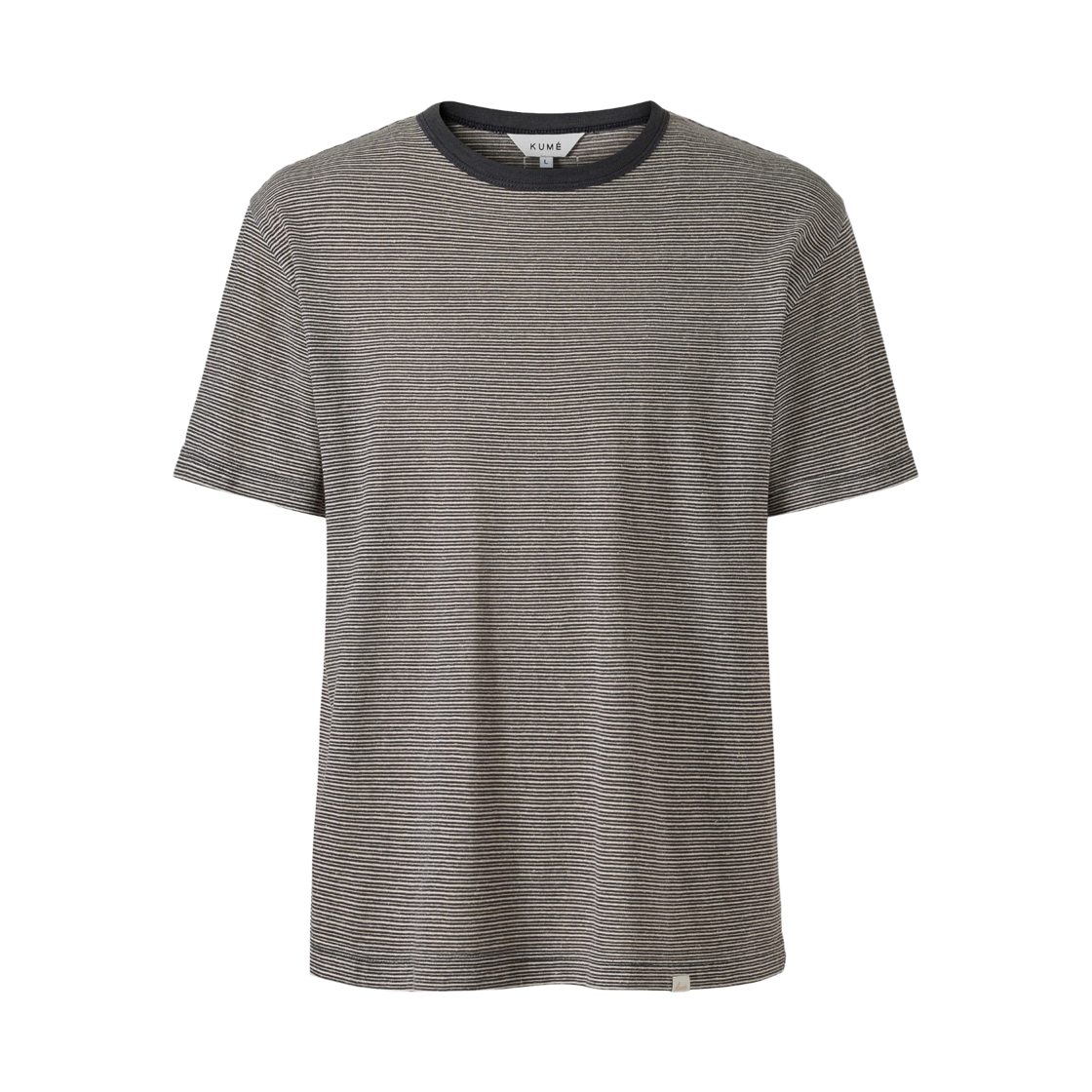 쿠메 에센셜 스트라이프 티셔츠 그레이(KUME Essential Striped T-Shirt - Gray)