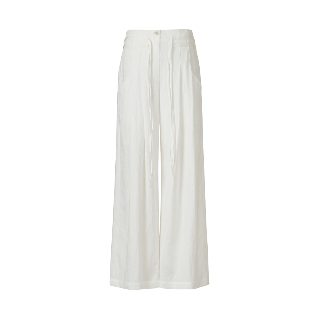 KM-26SS-PT03WH (W) KUME Pintucked Summer Wide Pants - White