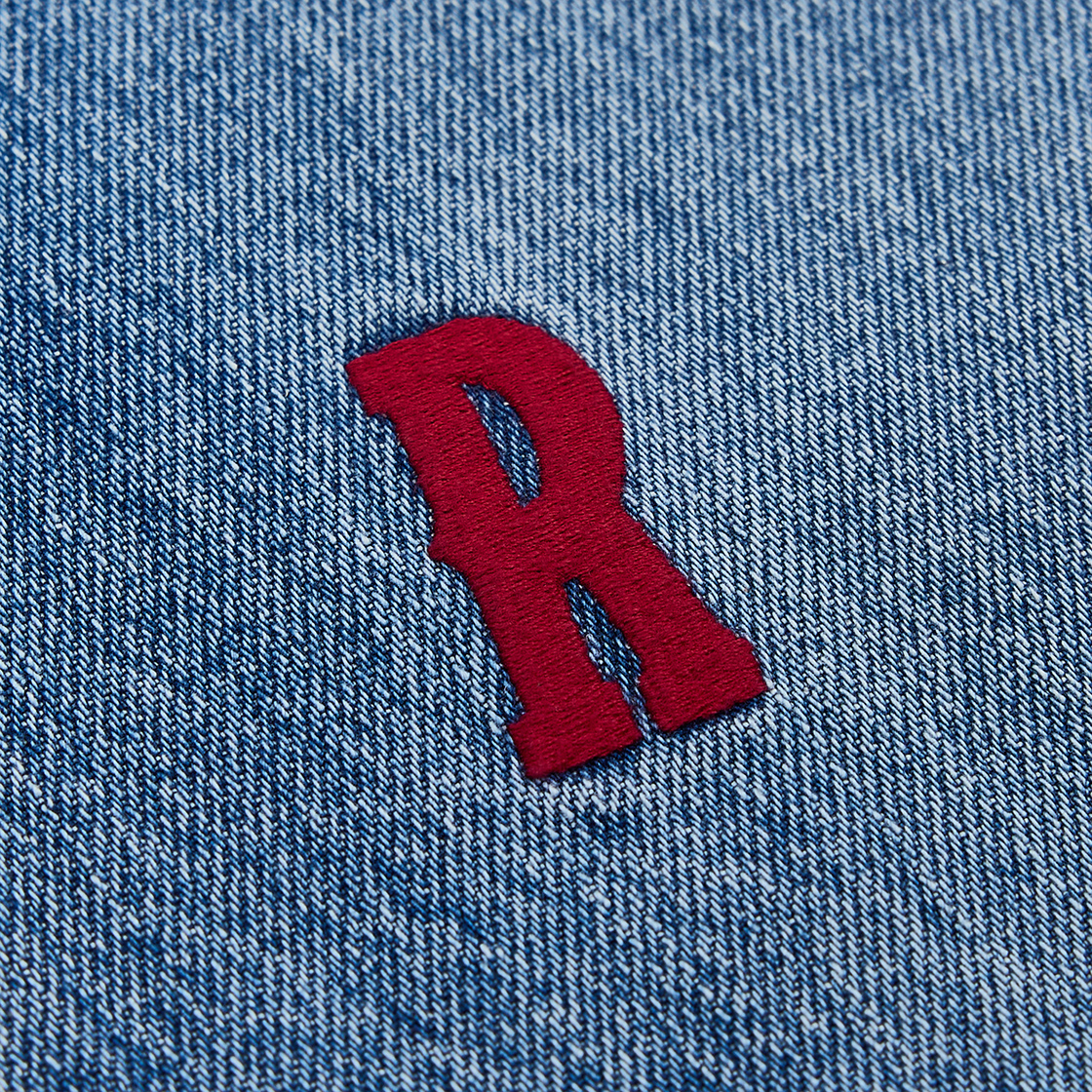 스트레인저 스트레이트 핏 아플리케 자수 데님 팬츠 네이비(Stranger Straight Fit Applique Embroidery Cotton Denim (Navy)) - 5