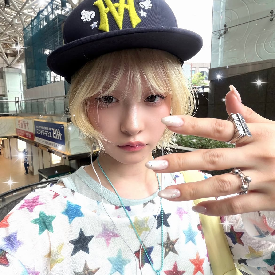 venhit ECA Rabbit Star Cap 착용 스타일 - 2