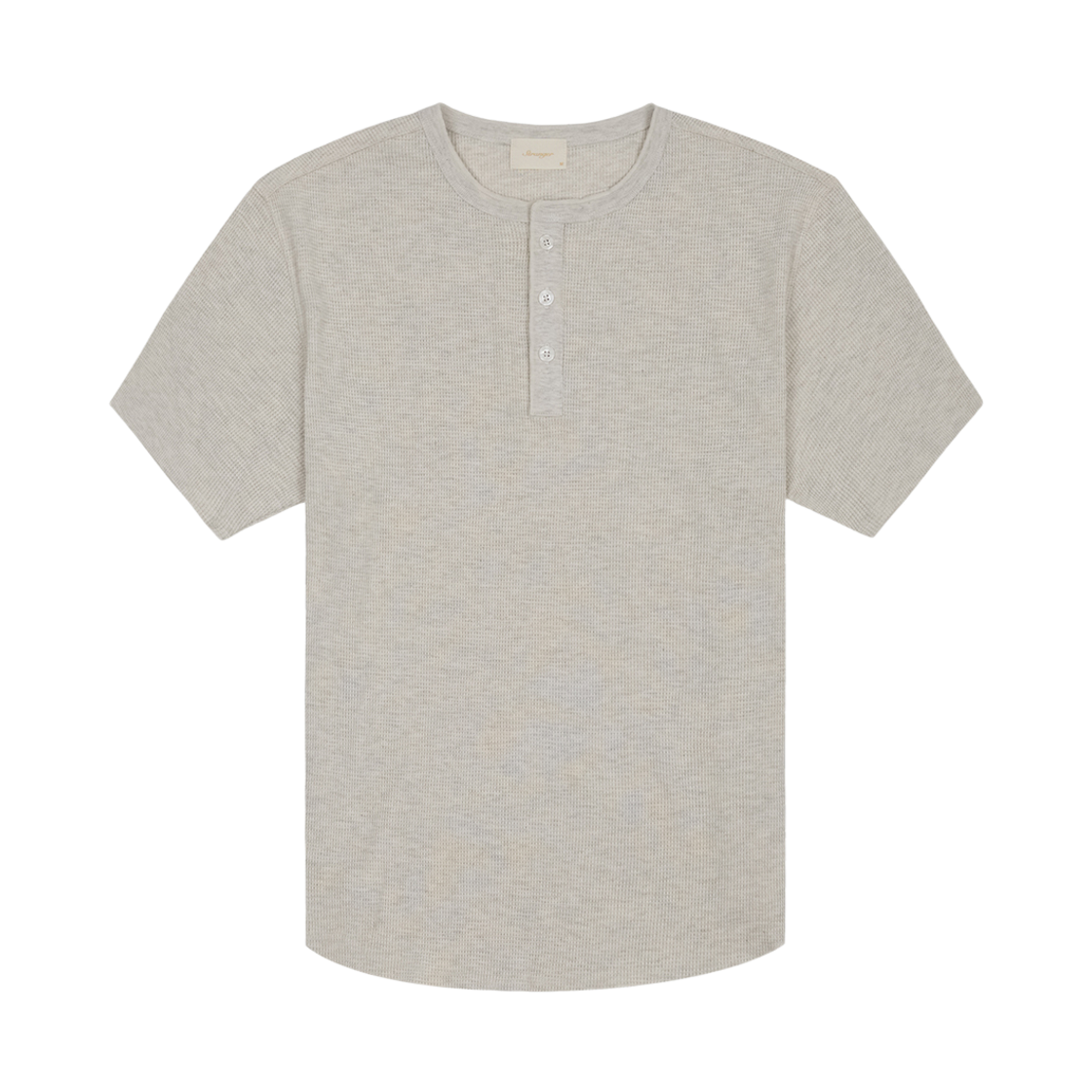 스트레인저 릴렉스 핏 와플 코튼 헨리넥 티셔츠 그레이(Stranger Relaxed Fit Waffle Cotton Henley Neck T-Shirt (Gray))