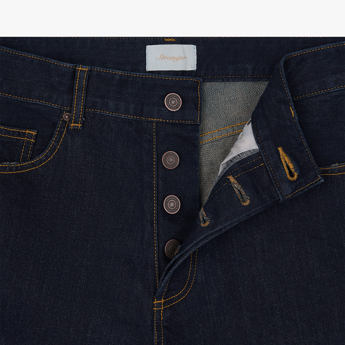 스트레인저 레귤러 핏 데님 반바지 네이비(Stranger Regular Fit Denim Half Pants (Navy)) - 4