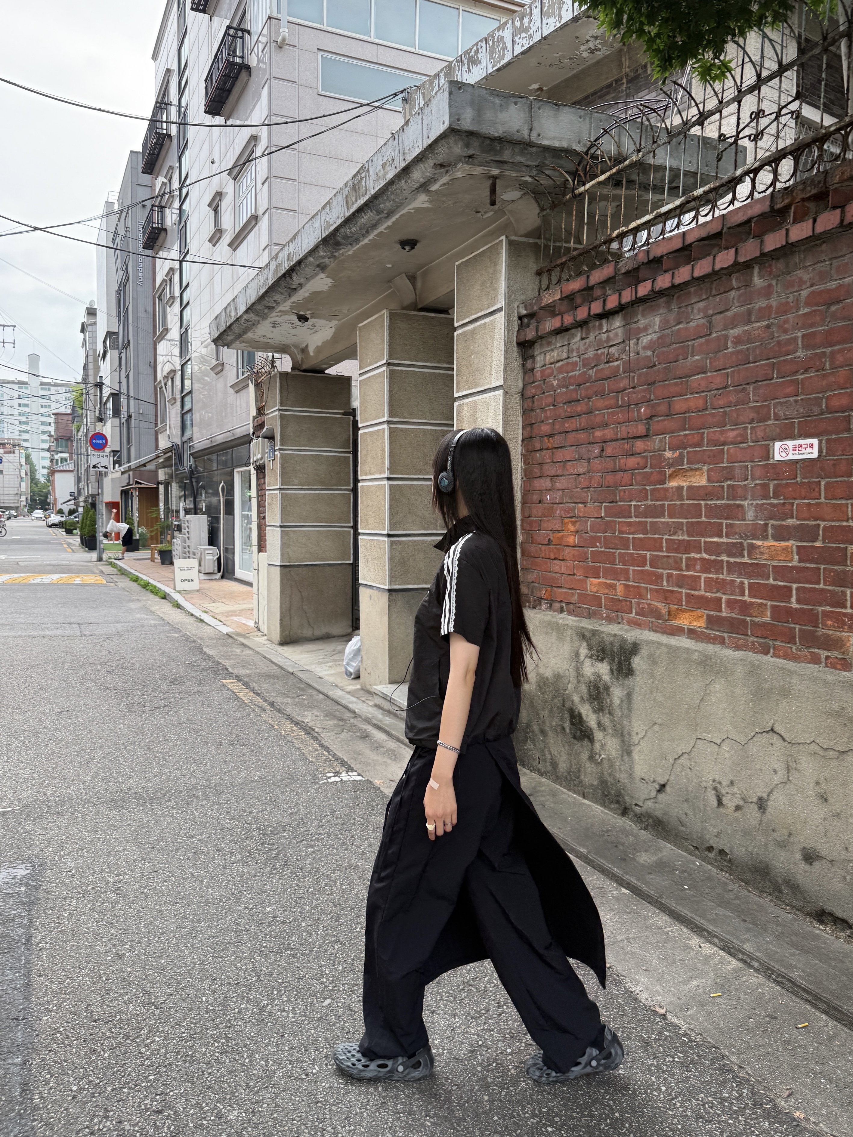 Heisan Wired Headset 002 - Black/Blue 착용 스타일 - 2