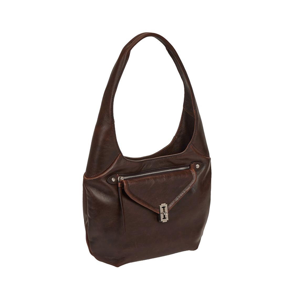 분크 오캄 쉘 빈티지 호보 미듐 브라운(vunque Occam Shell Vintage Hobo M Brown)