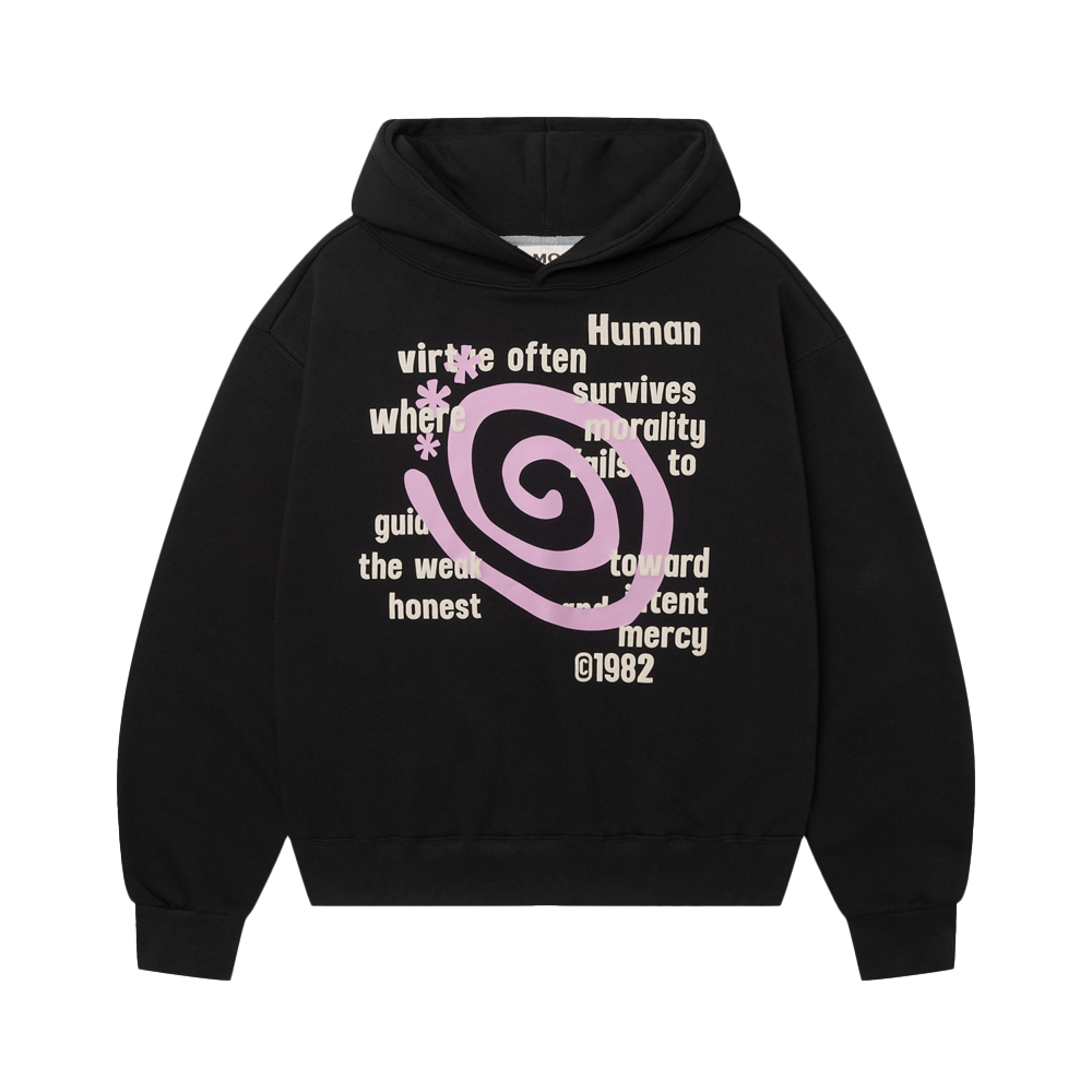 아모우 몰리 레터링 후디 블랙(AMOU Molly Lettering Hoodie Black)
