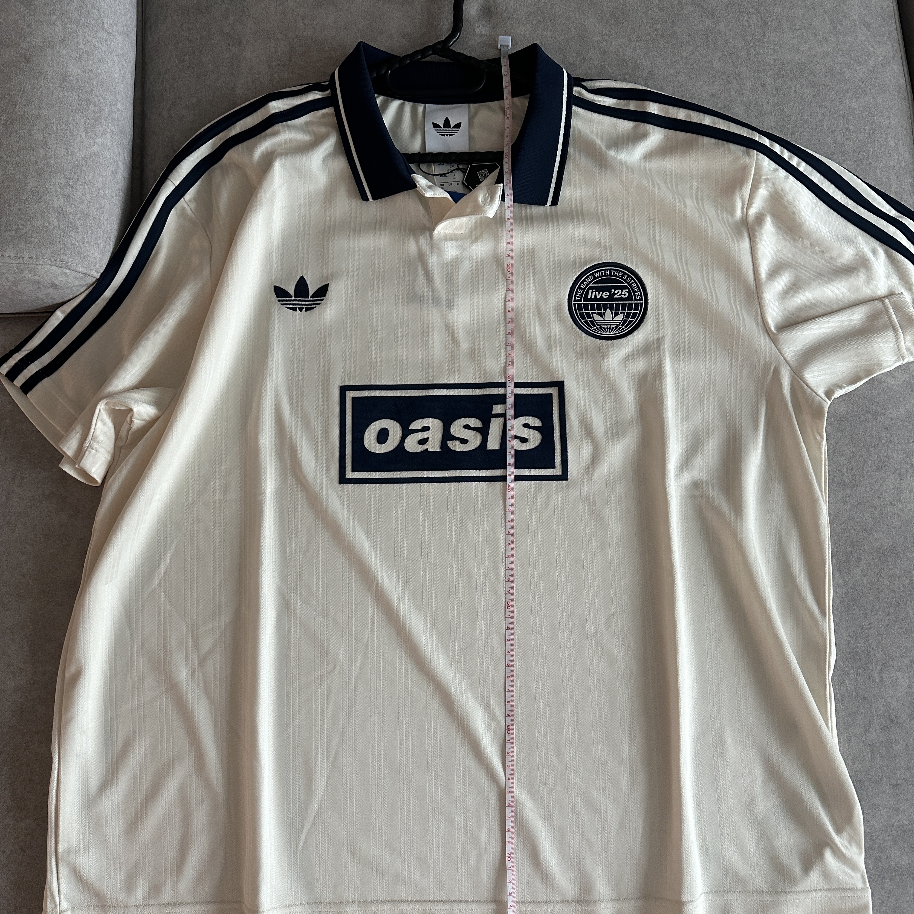 Adidas x Oasis Tour Jacquard Jersey Cream White Night Indigo - KR Sizing 착용 스타일 - 3