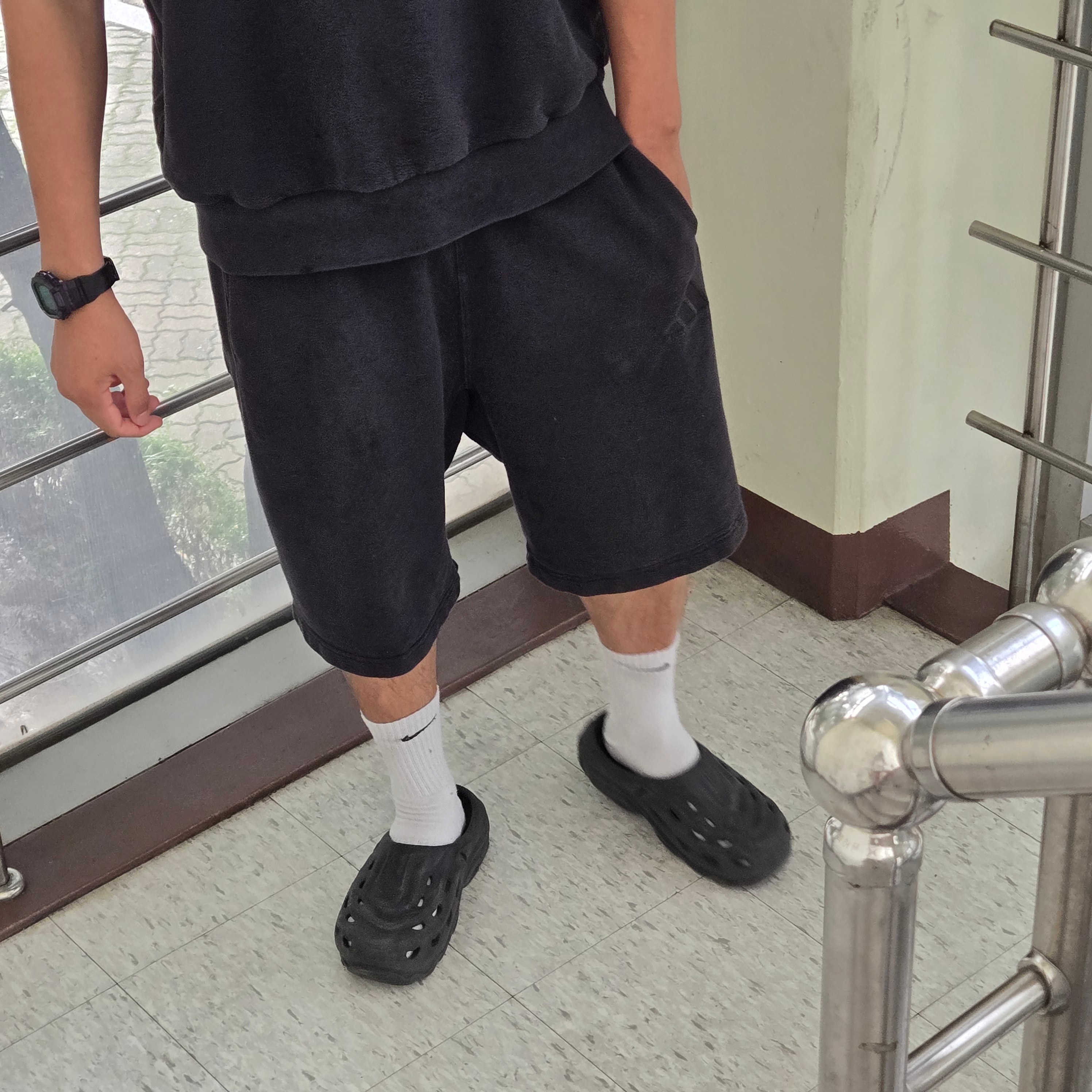 Adidas Elevated All SZN Cloud Jersey Sleeveless Crew T-Shirt Black - KR Sizing, Adidas Elevated All SZN Cloud Jersey Shorts Black - KR Sizing 착용 스타일 - 6