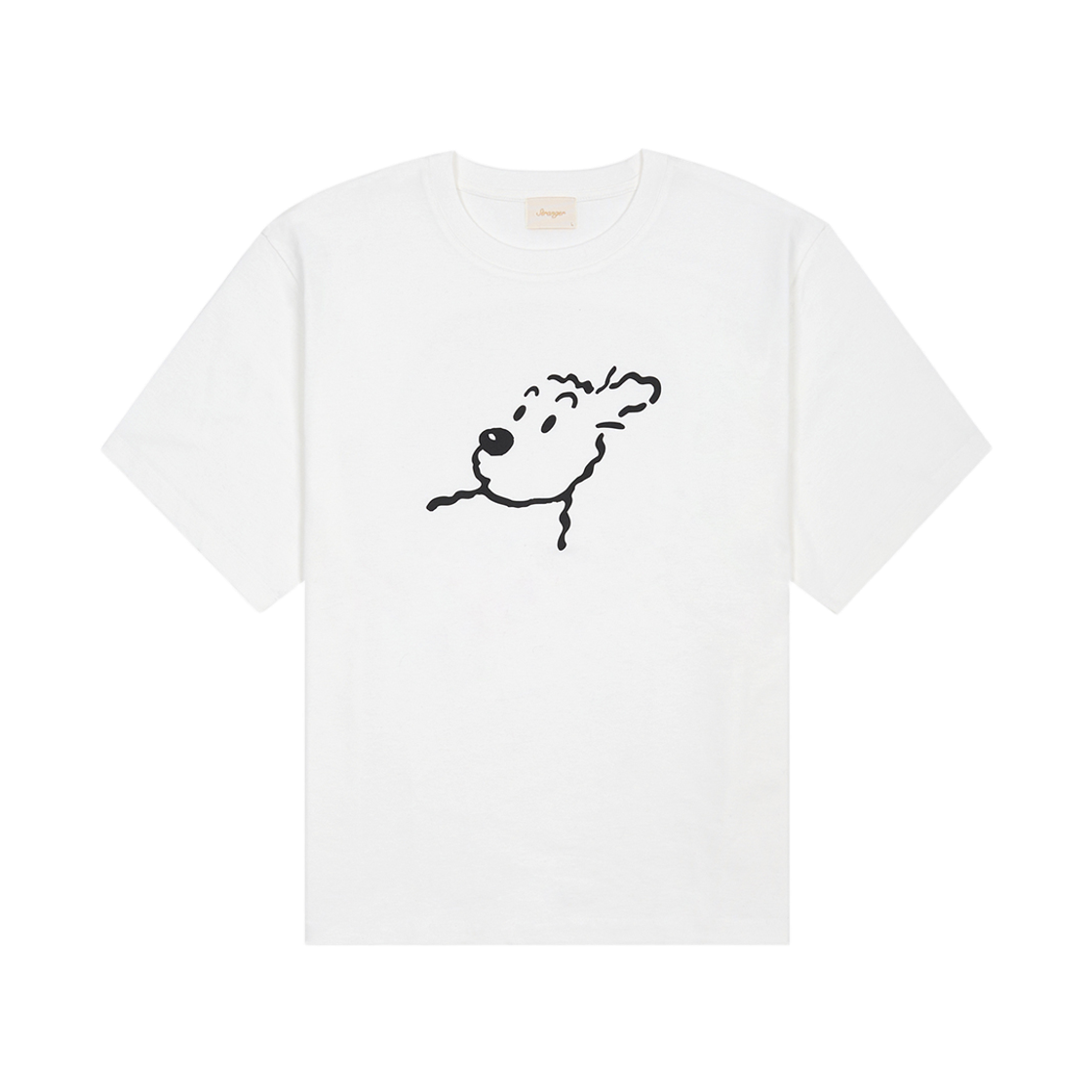 스트레인저 레귤러 타일러 라인 드로잉 코튼 티셔츠 화이트(Stranger Regular Tyler Line Drawing Cotton T-Shirt (White))