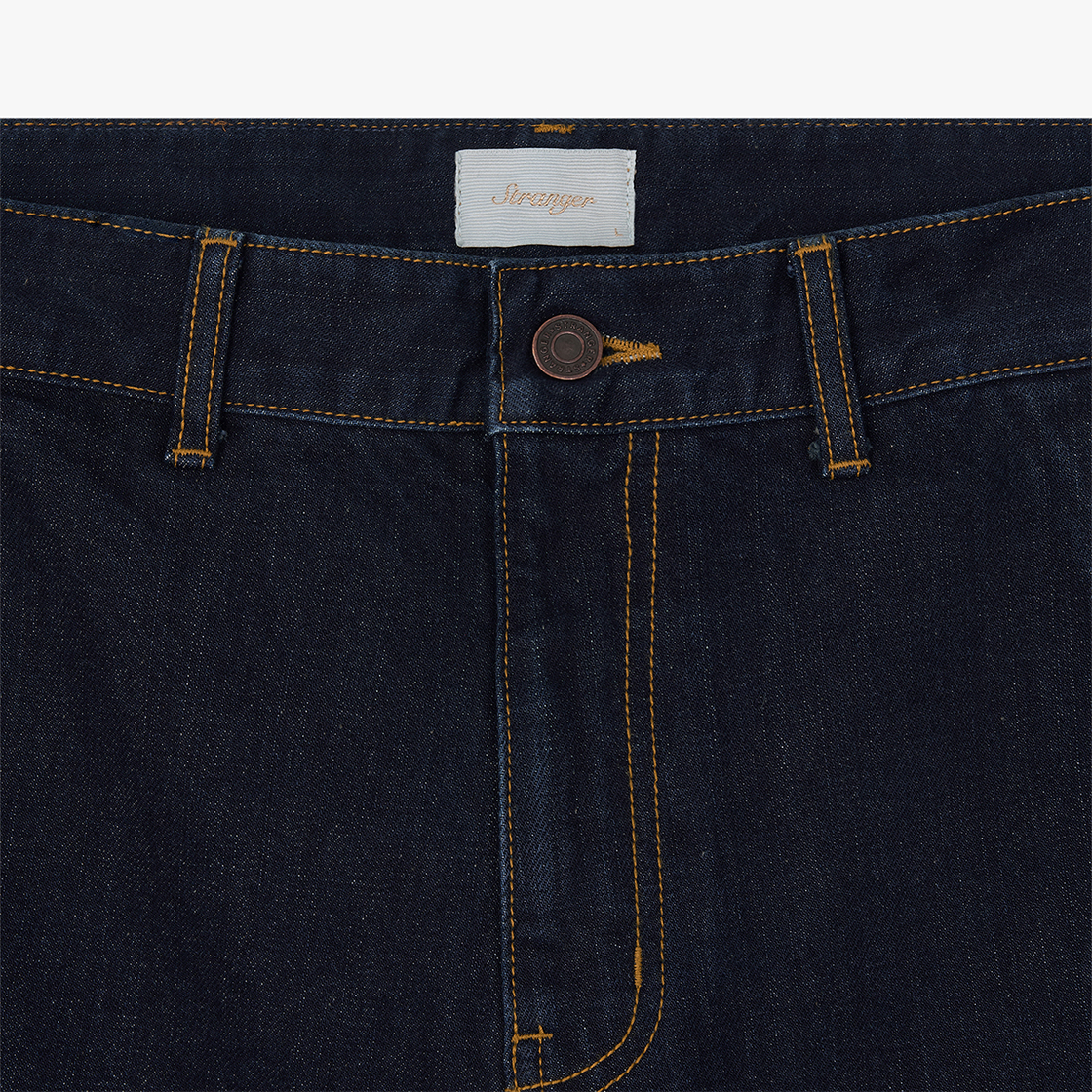 스트레인저 레귤러 핏 데님 더블니 팬츠 네이비(Stranger Regular Fit Denim Double Knee Pants (Navy)) - 3