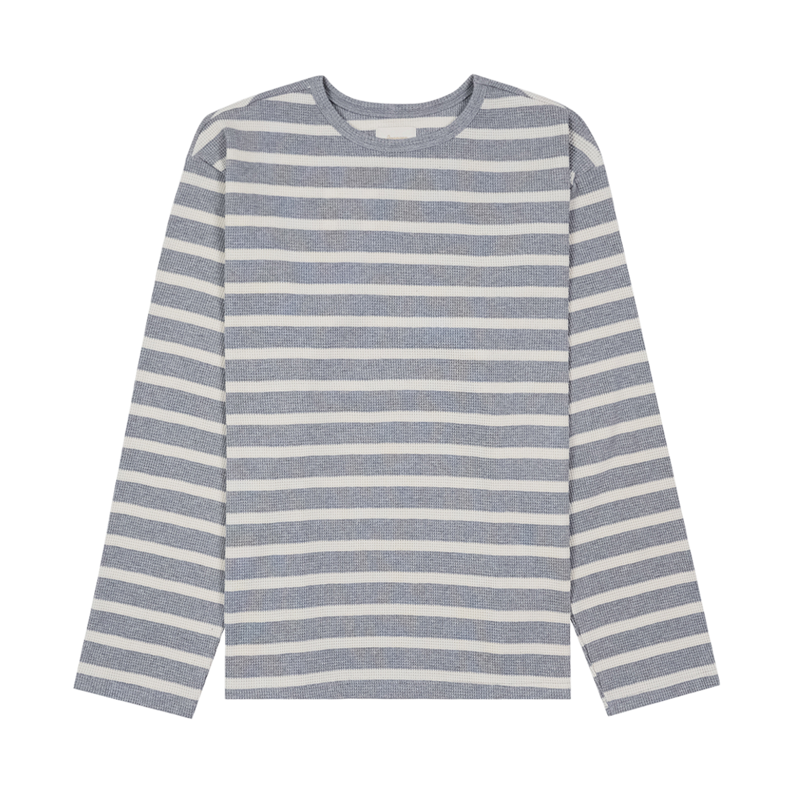 스트레인저 릴렉스 핏 와플 코튼 스트라이프 긴팔 티셔츠 라이트 그레이(Stranger Relaxed Fit Waffle Cotton Stripe LS T-Shirt (Light Gray))