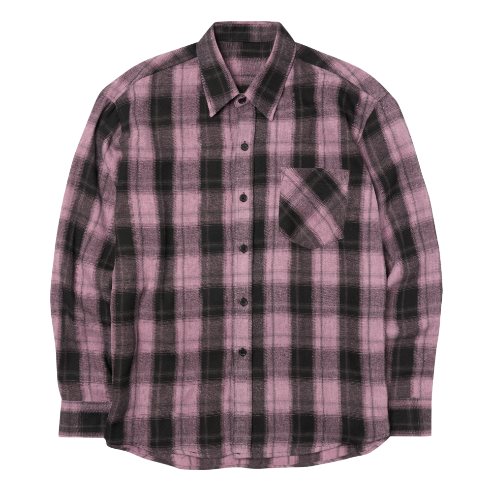 아모우 코어 플란넬 셔츠 핑크(AMOU Core Flannel Shirts Pink) - 1