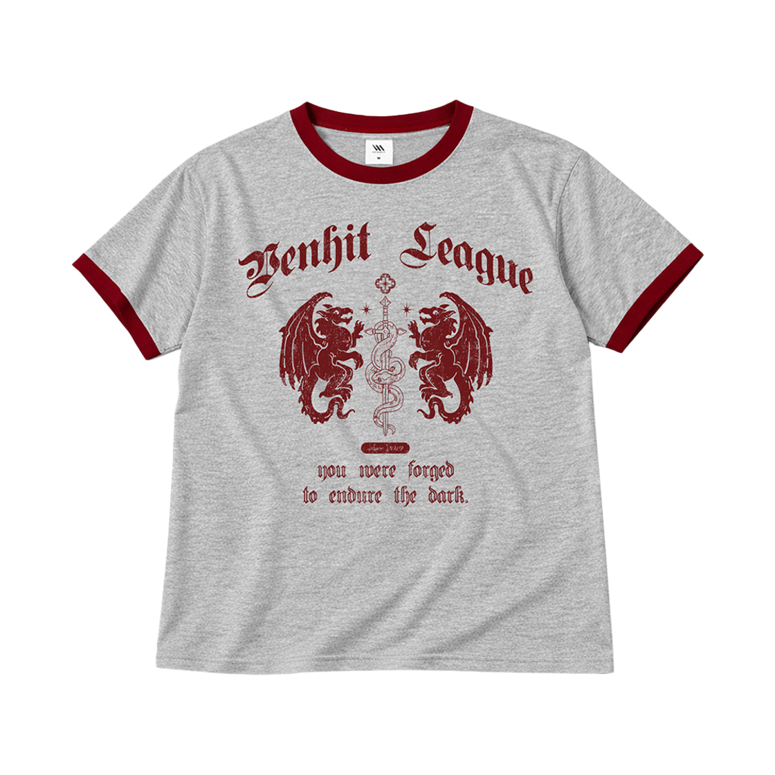 벤힛 게이트 드래곤 링거 반팔티 메란지 그레이(venhit Gate Dragon Ringer Short Sleeved T-Shirt Melange Grey)