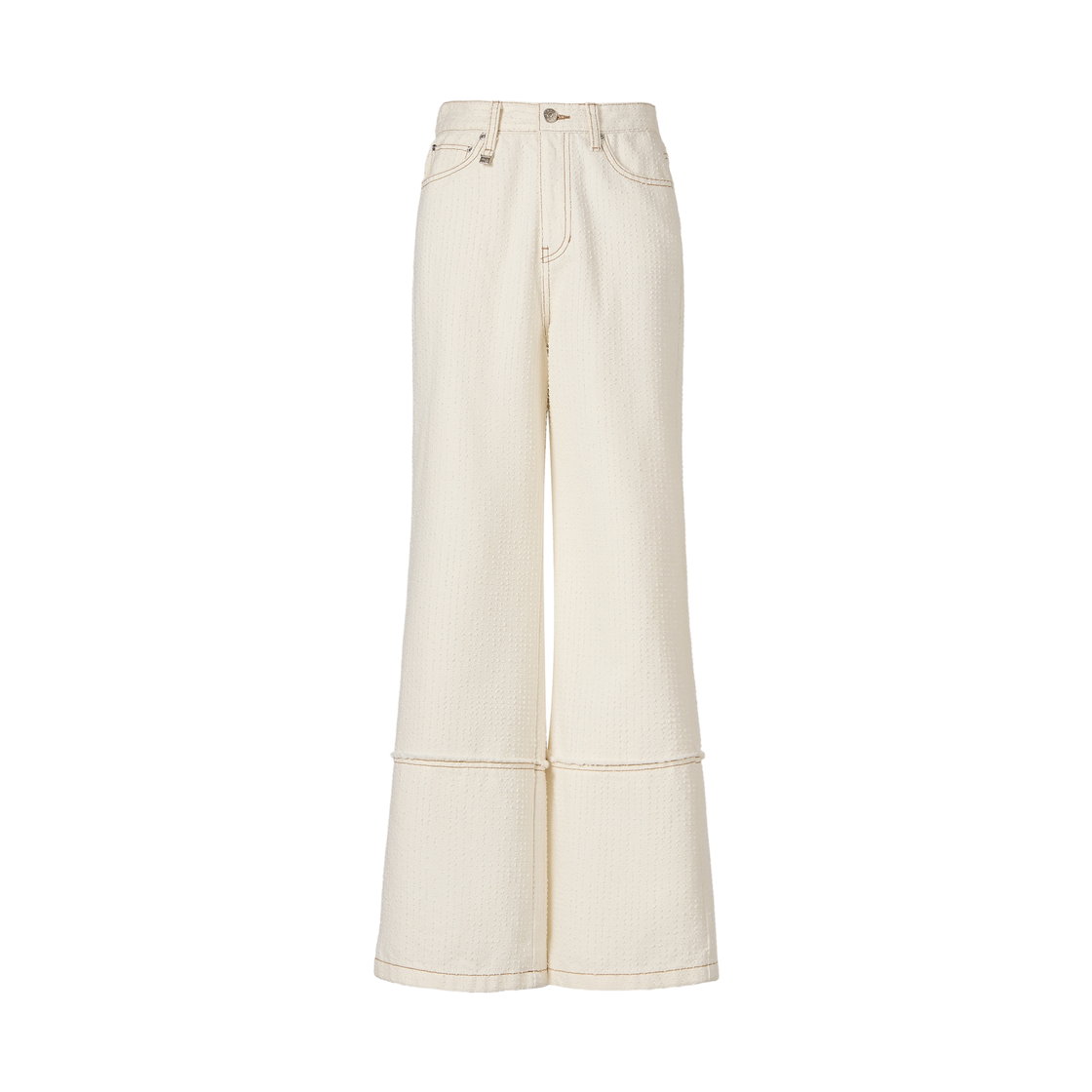 KM-26SS-PT05IV (W) KUME Punched Semi-Wide Denim Pants - Ivory