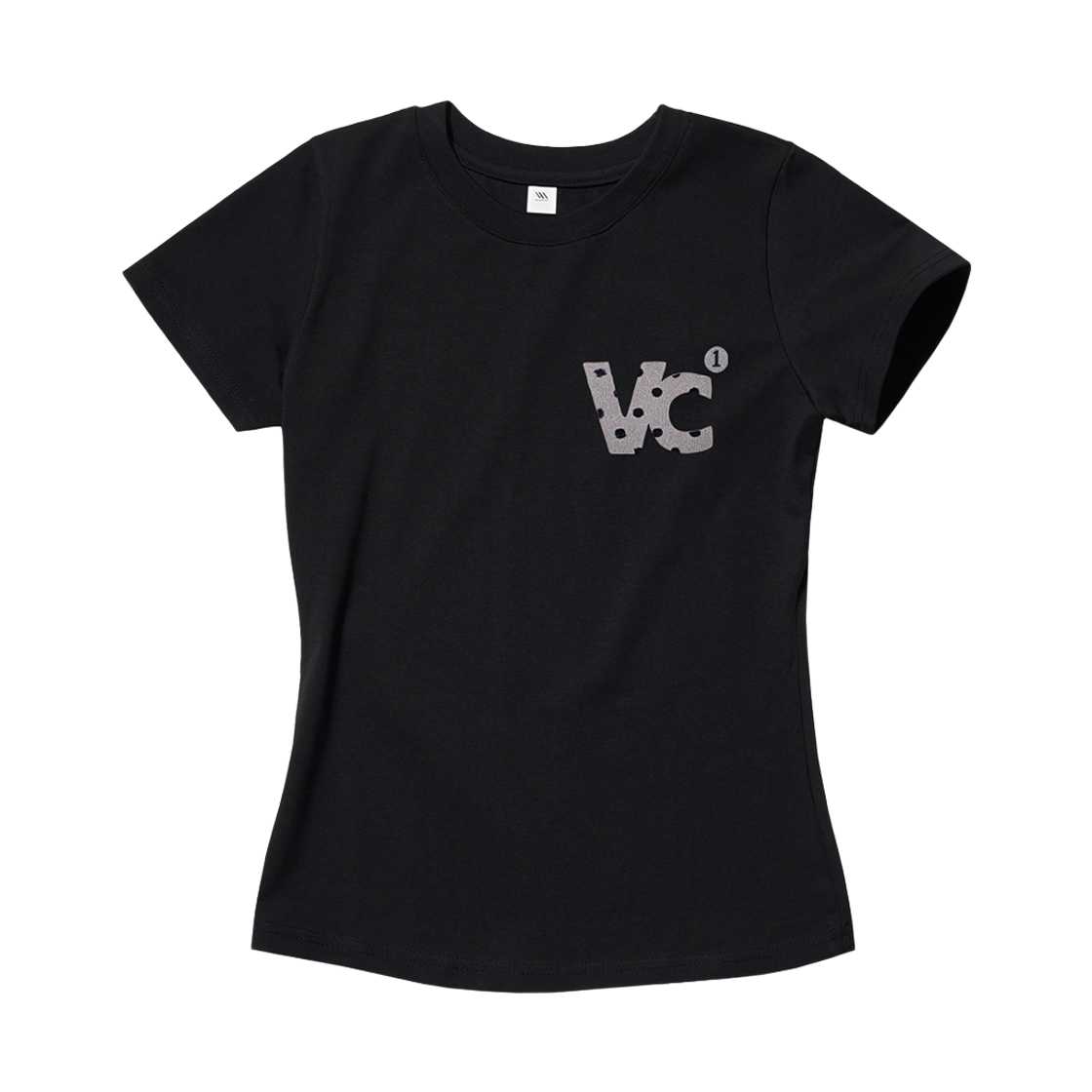 벤힛 VC 시그니처 자수 슬림 반팔티 도트 블랙(venhit VC Signature Embroidered Slim Fit Short Sleeve T-Shirt Dot Black)