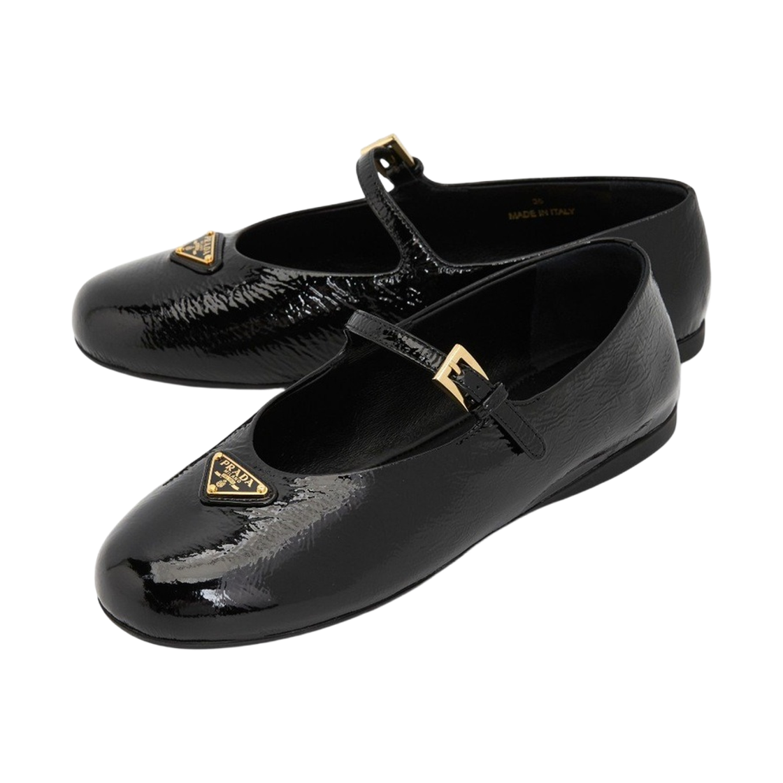 [17% 쿠폰] (W) 프라다 나플락 페이턴트 레더 발레리나 블랙([17% 쿠폰] (W) Prada Naplak Patent Leather Ballerinas Black) - 2