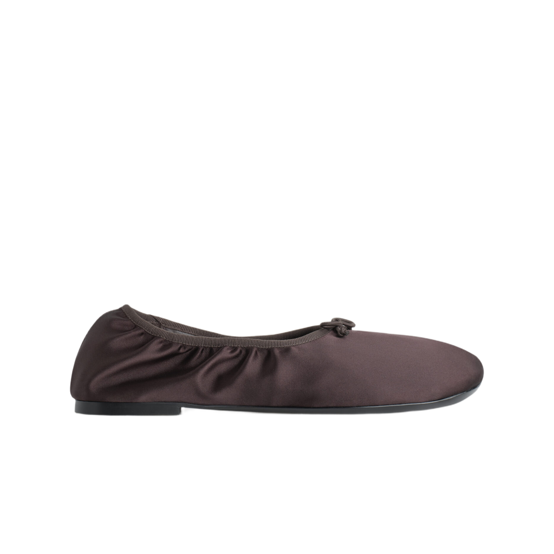 (W) 코스 새틴 발레 플랫 초콜릿((W) COS Satin Ballet Flats Chocolate)