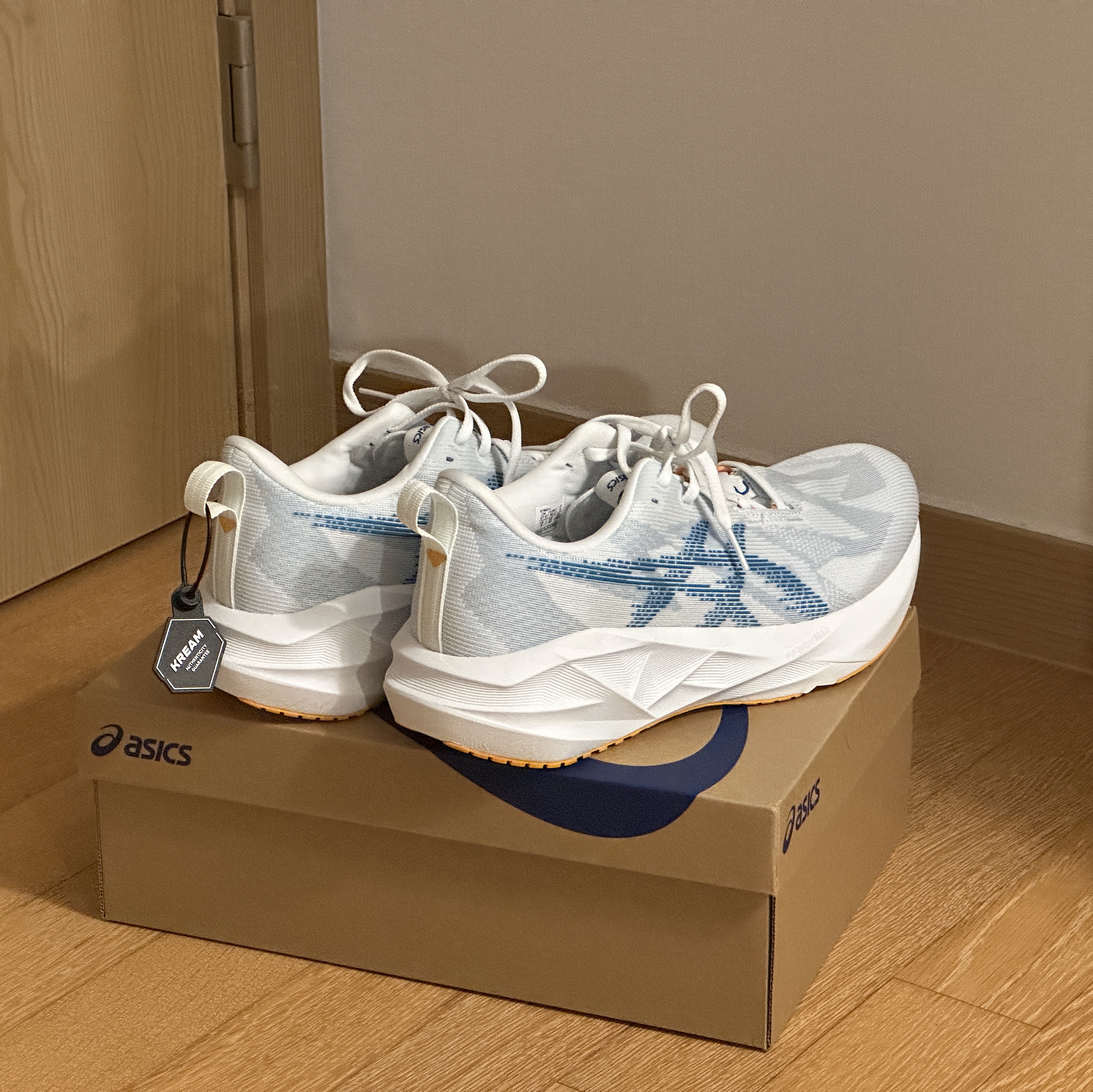 Asics Novablast 5 Arctic Blue Aegean Blue 착용 스타일 - 2