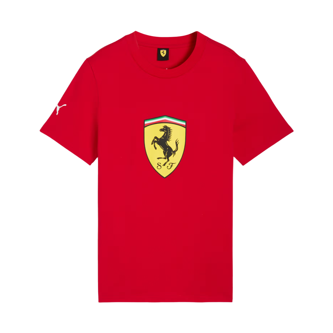 (키즈) 스쿠데리아 페라리 x 푸마 컬러드 실드 티셔츠 로쏘 코르사((Kids) Scuderia Ferrari x Puma Colored Shield T-Shirt Rosso Corsa) - 1
