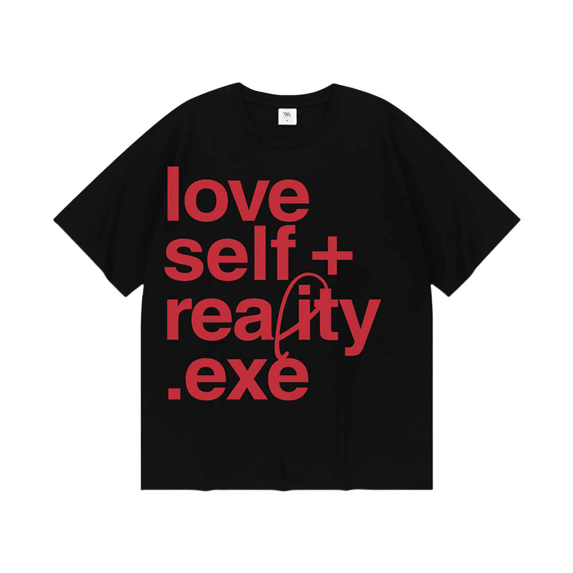102434-0013 venhit Love Self Over Fit Short Sleeved T-shirt Z Black