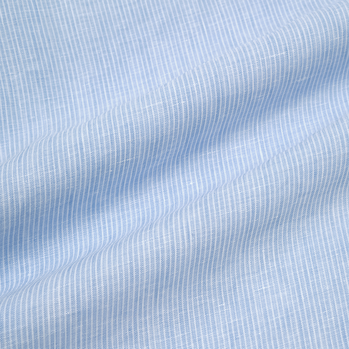 스트레인저 레귤러 핏 스트라이프 린넨 셔츠 라이트 블루(Stranger Regular Fit Stripe Linen Shirt (Light Blue)) - 5