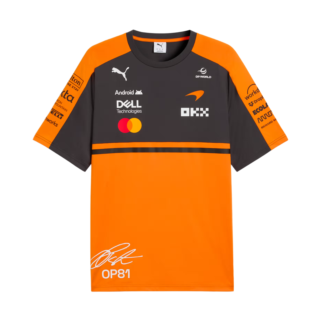 713954-01 McLaren x Puma Mastercard F1 Team Replica Piastri T-Shirt Papaya