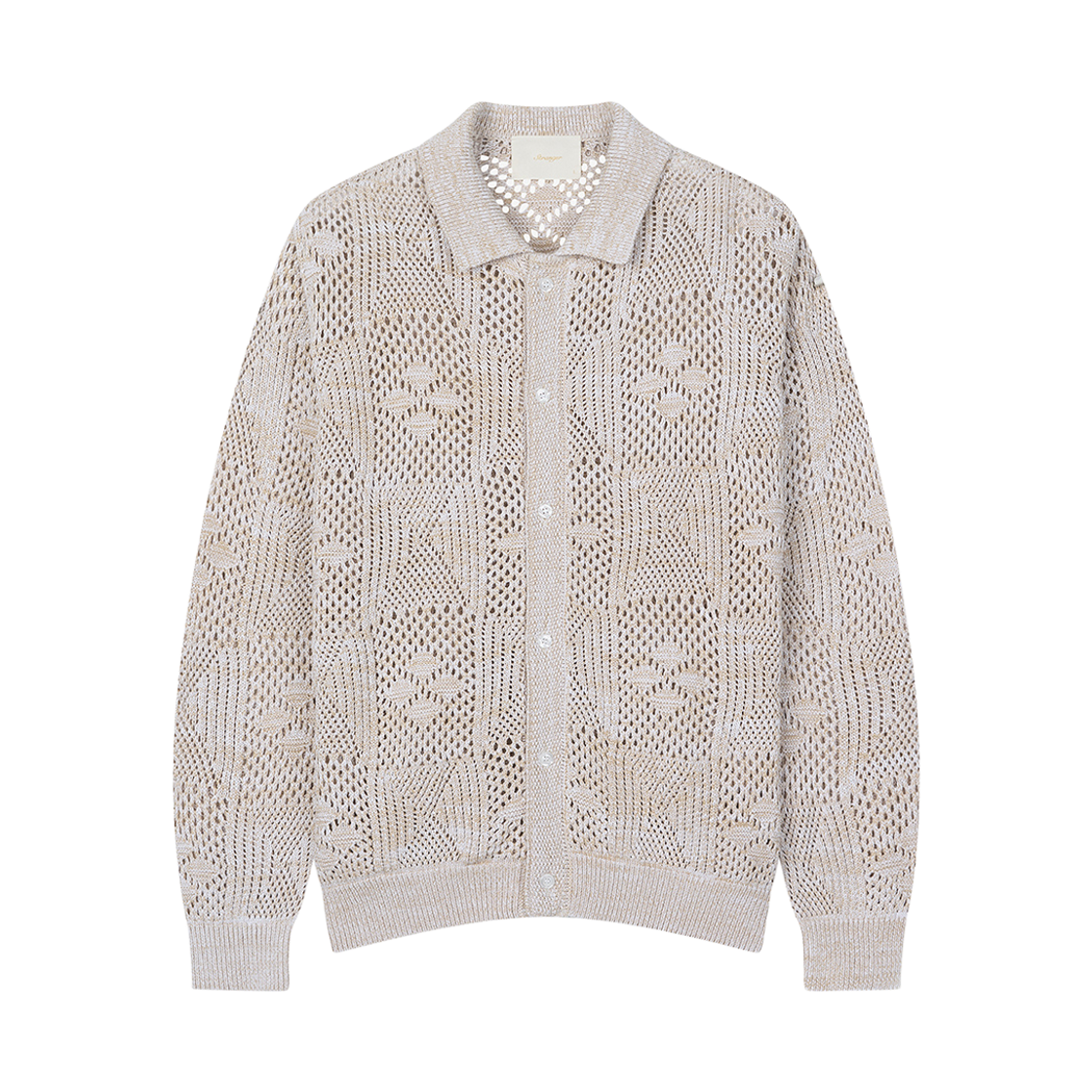 스트레인저 레귤러 핏 텍스처드 코튼 가디건 베이지(Stranger Regular Fit Textured Cotton Cardigan (Beige)) - 1