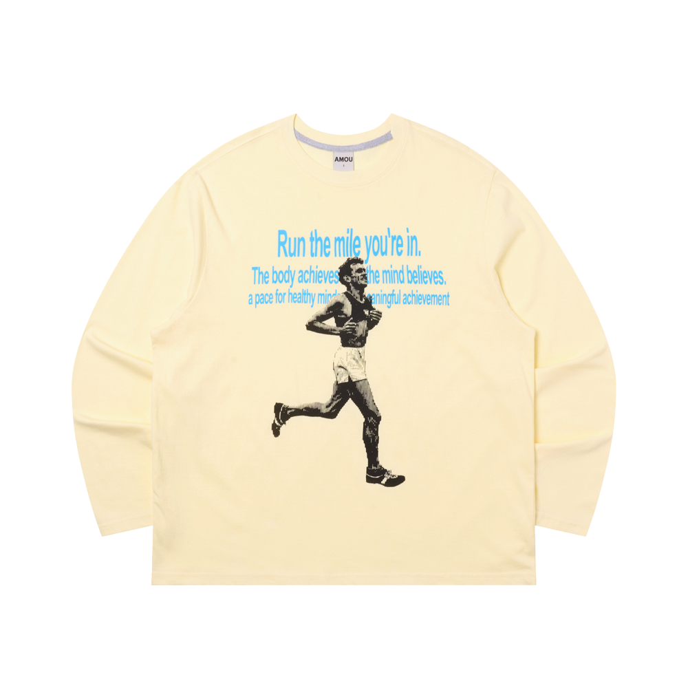 아모우 런 더 마일 롱슬리브 레몬(AMOU Run The Mile Long Sleeve Lemon)