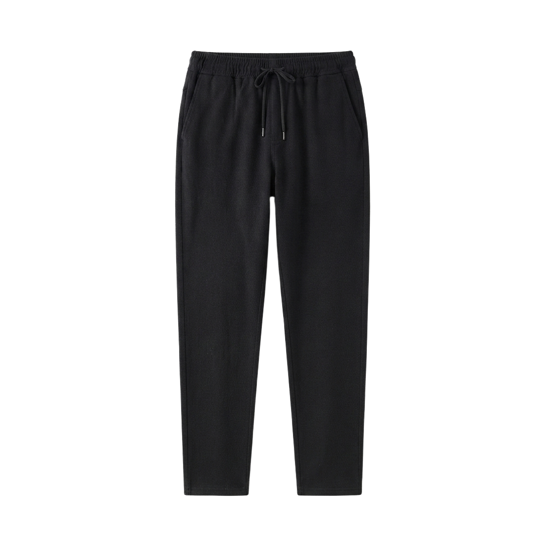 GC3917-블랙 GCLIP Fleece String Banded Waist Spandex Straight Cotton Pants Black