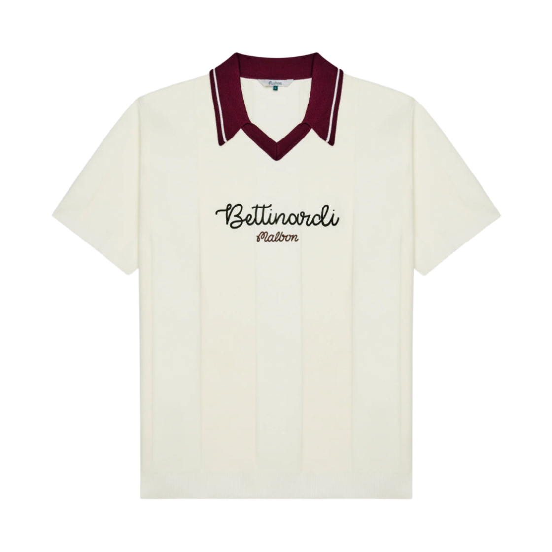 M10095EGR Malbon Golf x Bettinardi Knit Polo Egret