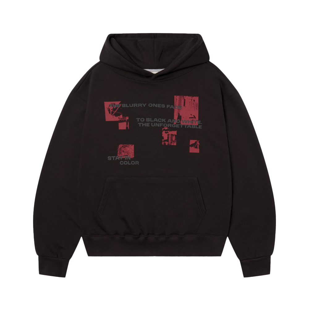 아모우 페이드 픽쳐 후디 블랙(AMOU Fade Picture Hoodie Black)