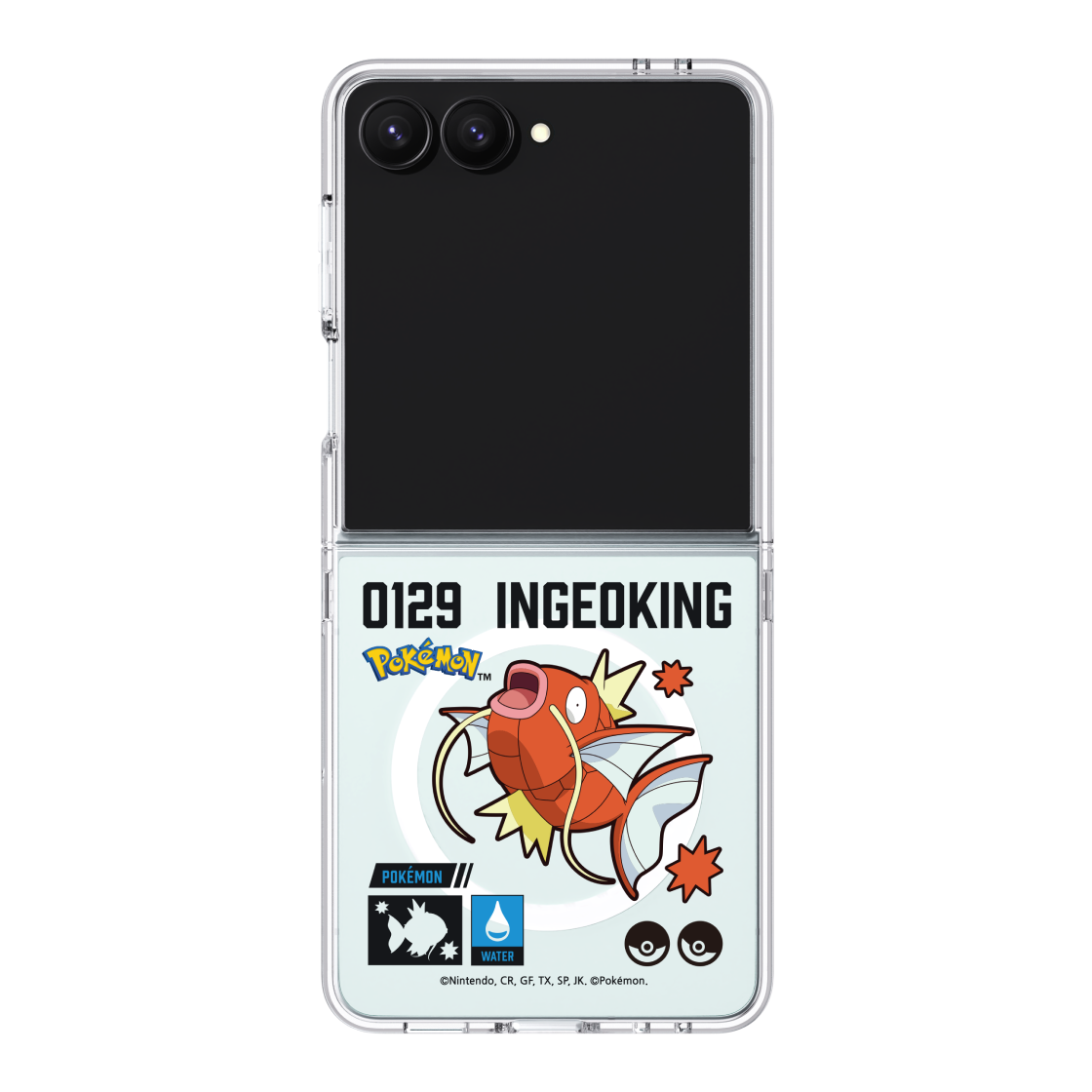 에스엘비에스 포켓몬 잉어킹 인덱스 클리어 마그넷 케이스 for Galaxy Z Flip7 Flip8(SLBS Pokémon Magikarp Index Clear Magnet Case for Galaxy Z Flip7) - 2