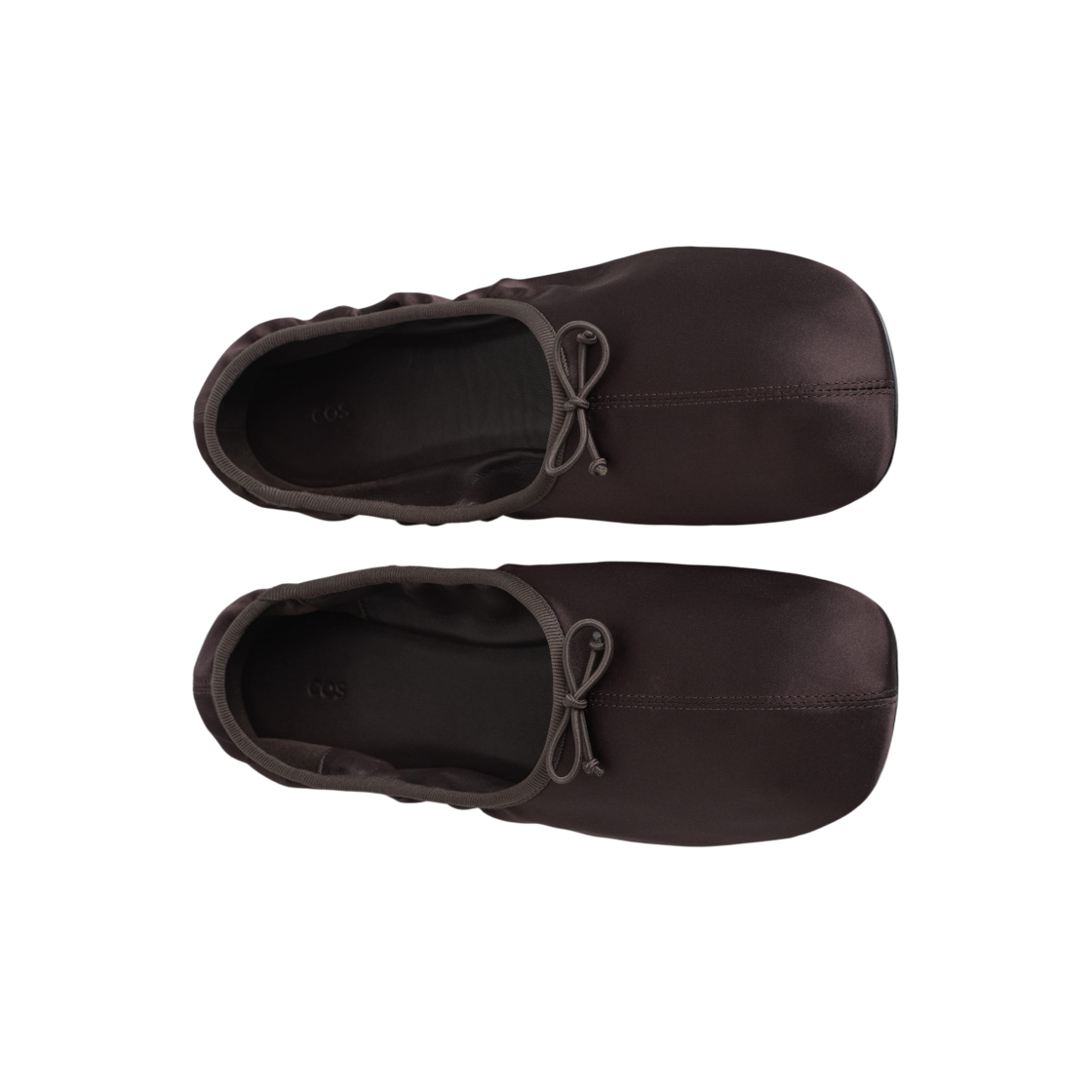 (W) 코스 새틴 발레 플랫 초콜릿((W) COS Satin Ballet Flats Chocolate) - 2