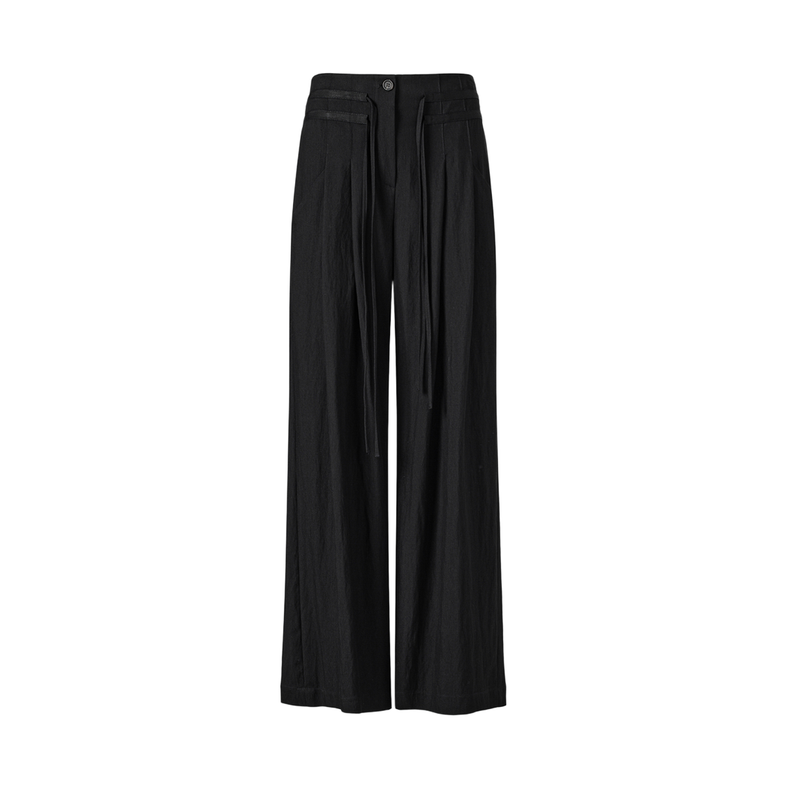 KM-26SS-PT03BK (W) KUME Pintucked Summer Wide Pants - Black