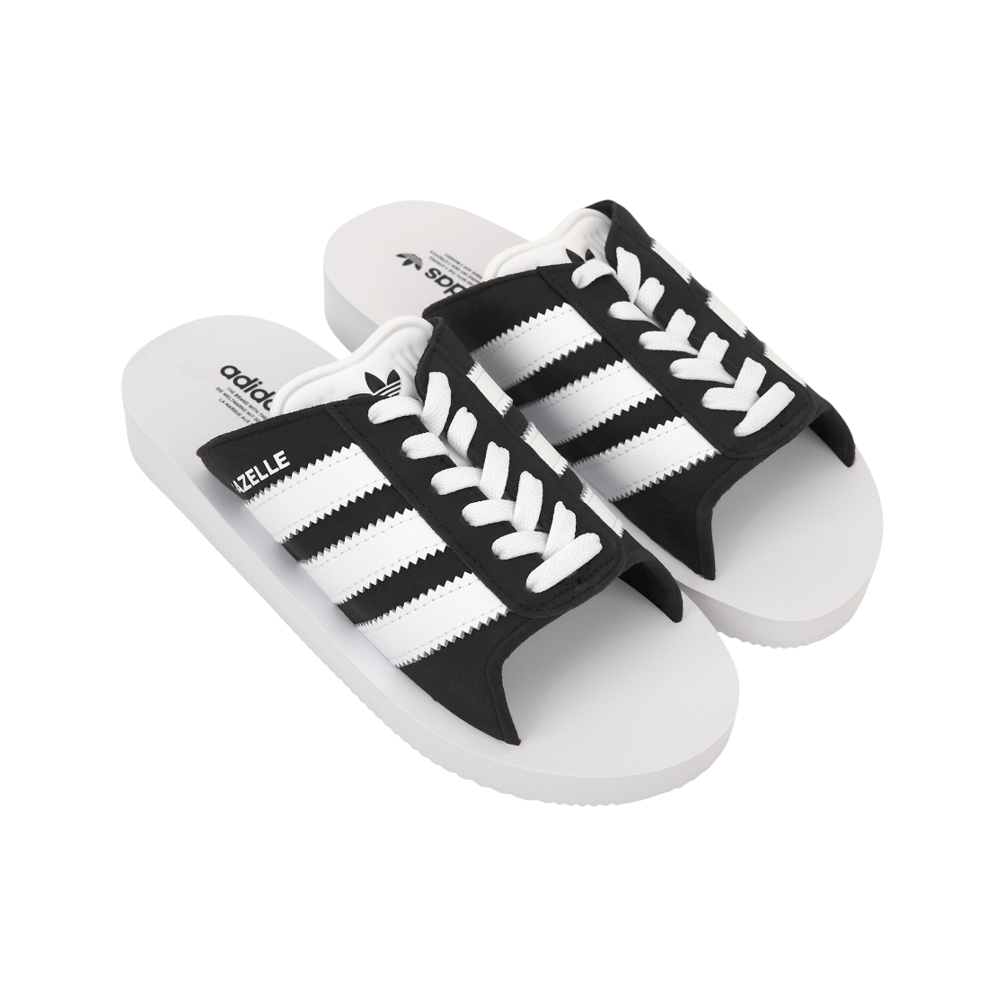 아디다스 가젤 비치 슬라이드 코어 블랙 화이트(Adidas Gazelle Beach Slides Core Black White) - 4