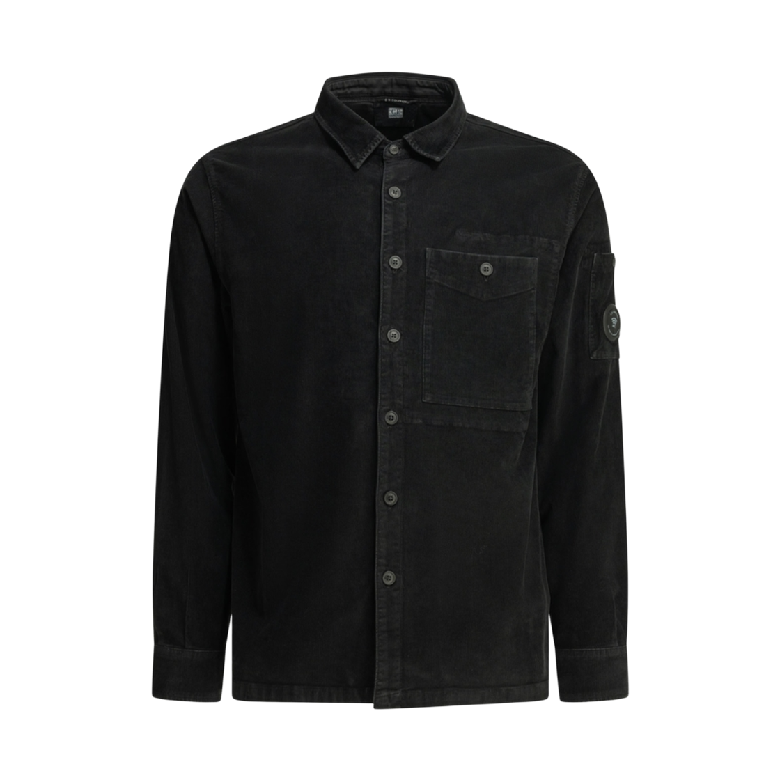 21CMSH147A006410O999 C.P. Company Corduroy Long Sleeve Lens Button Shirt Black - 26FW