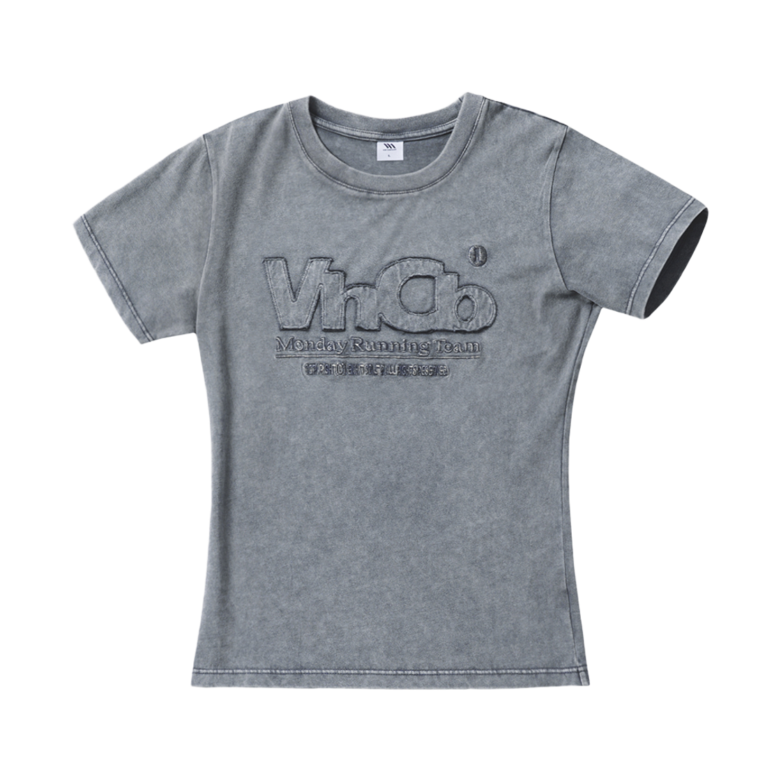 벤힛 MRT 아플리케 워시드 슬림핏 반팔티 그레이(venhit MRT Applique Washed Slim Fit Short Sleeve T-Shirt Grey)