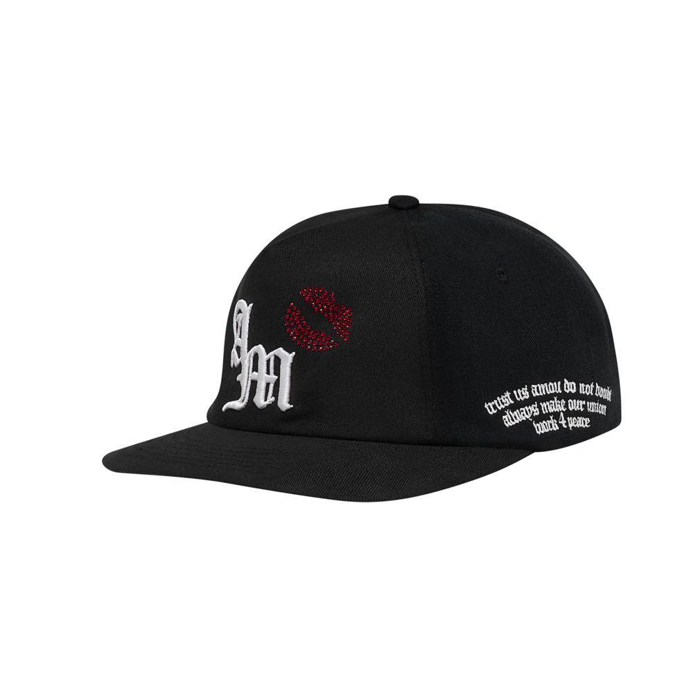 아모우 에이엠 키스 마크 5 패널 캡 블랙(AMOU AM Kiss Mark 5Pannel Cap Black) - 2