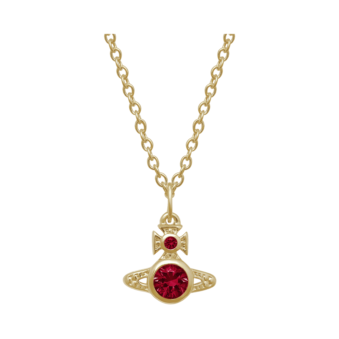 63020278-02R547 (W) Vivienne Westwood London Orb Pendant Gold Red